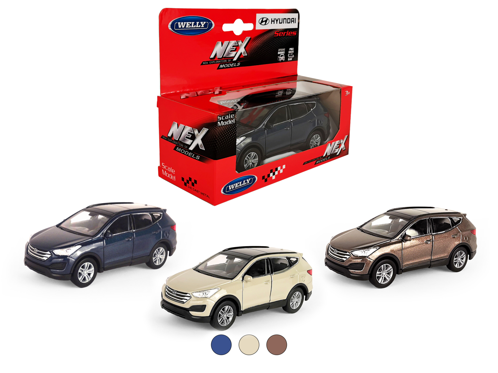 Машинка WELLY 1:38 Hyundai Santa Fe, пруж. мех., цв. в асс.