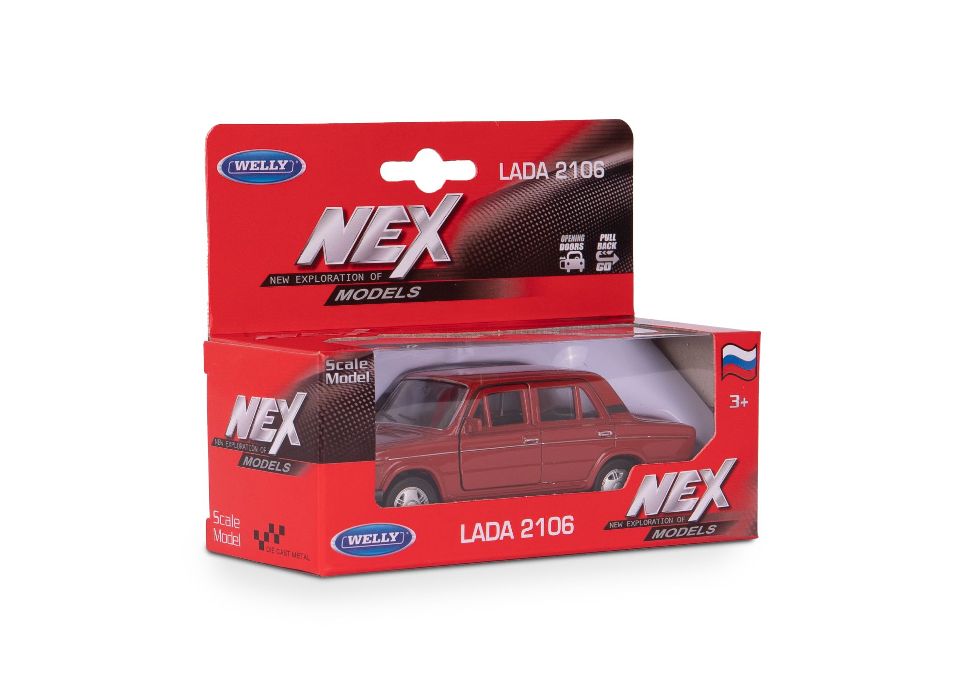 Машинка WELLY 1:38 ВАЗ-2106, пруж. мех., цвет в асс.