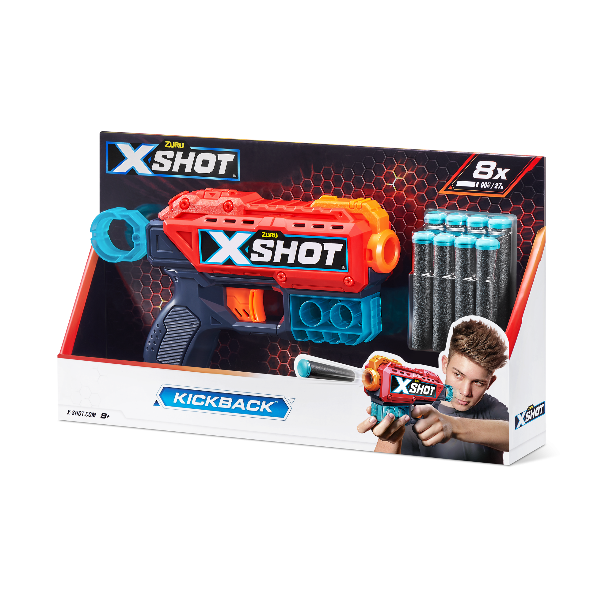 Игровой набор ZURU X-Shot EXCEL Кикбэк (бластер, 8 снарядов)