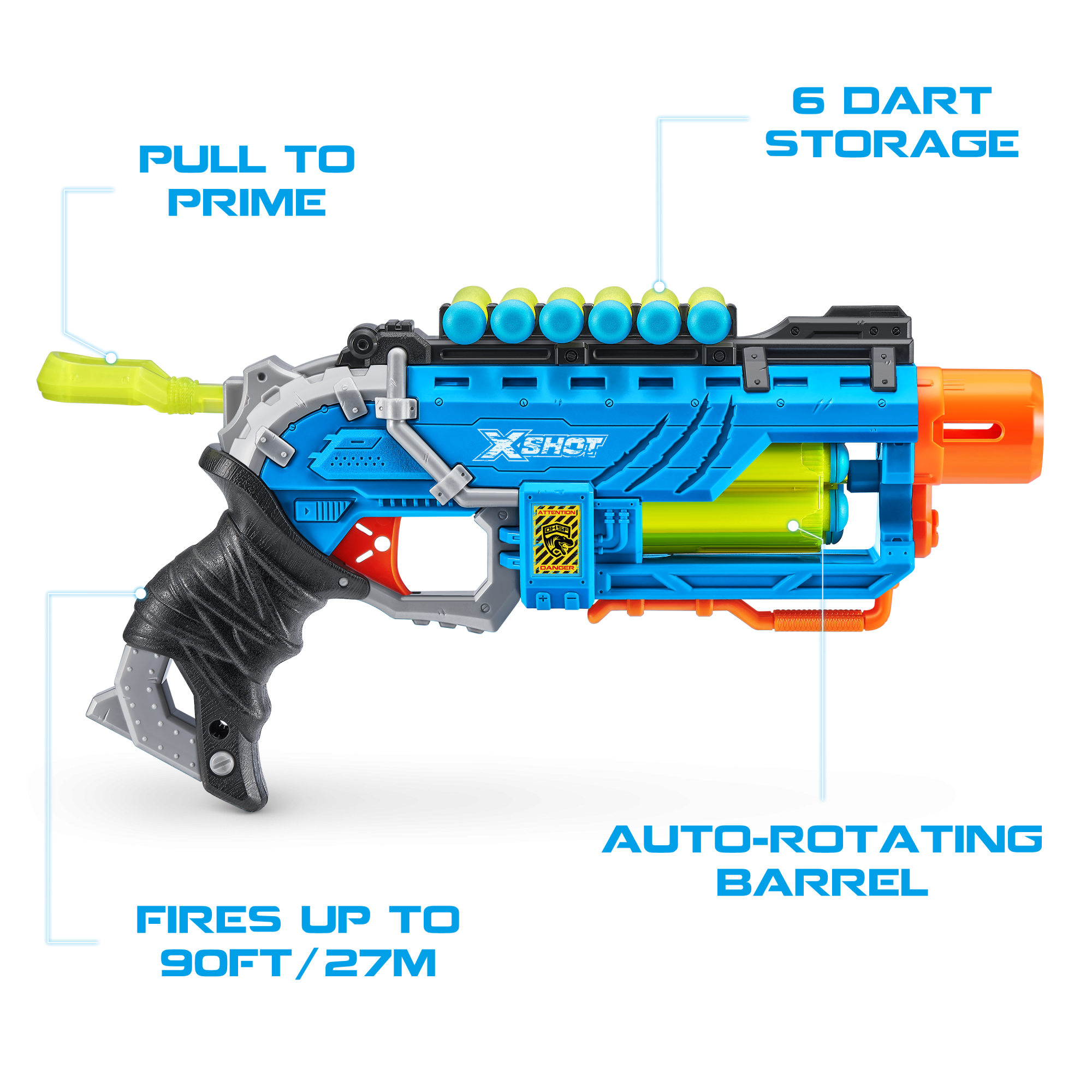 Игровой набор ZURU X-Shot DINO ATTACK Дино Страйкер (бластер, 4 мишени, 16 снарядов)