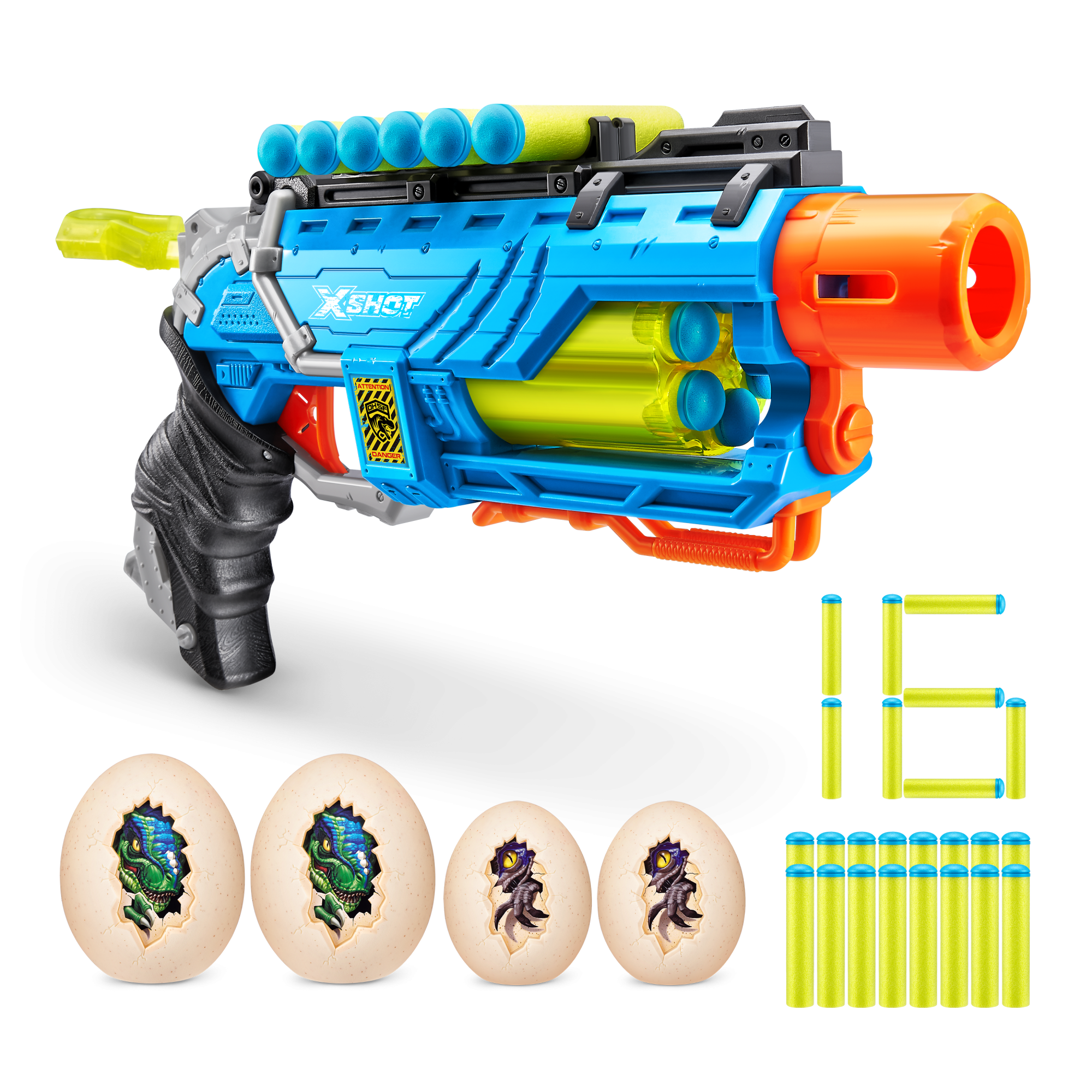 Игровой набор ZURU X-Shot DINO ATTACK Дино Страйкер (бластер, 4 мишени, 16 снарядов)