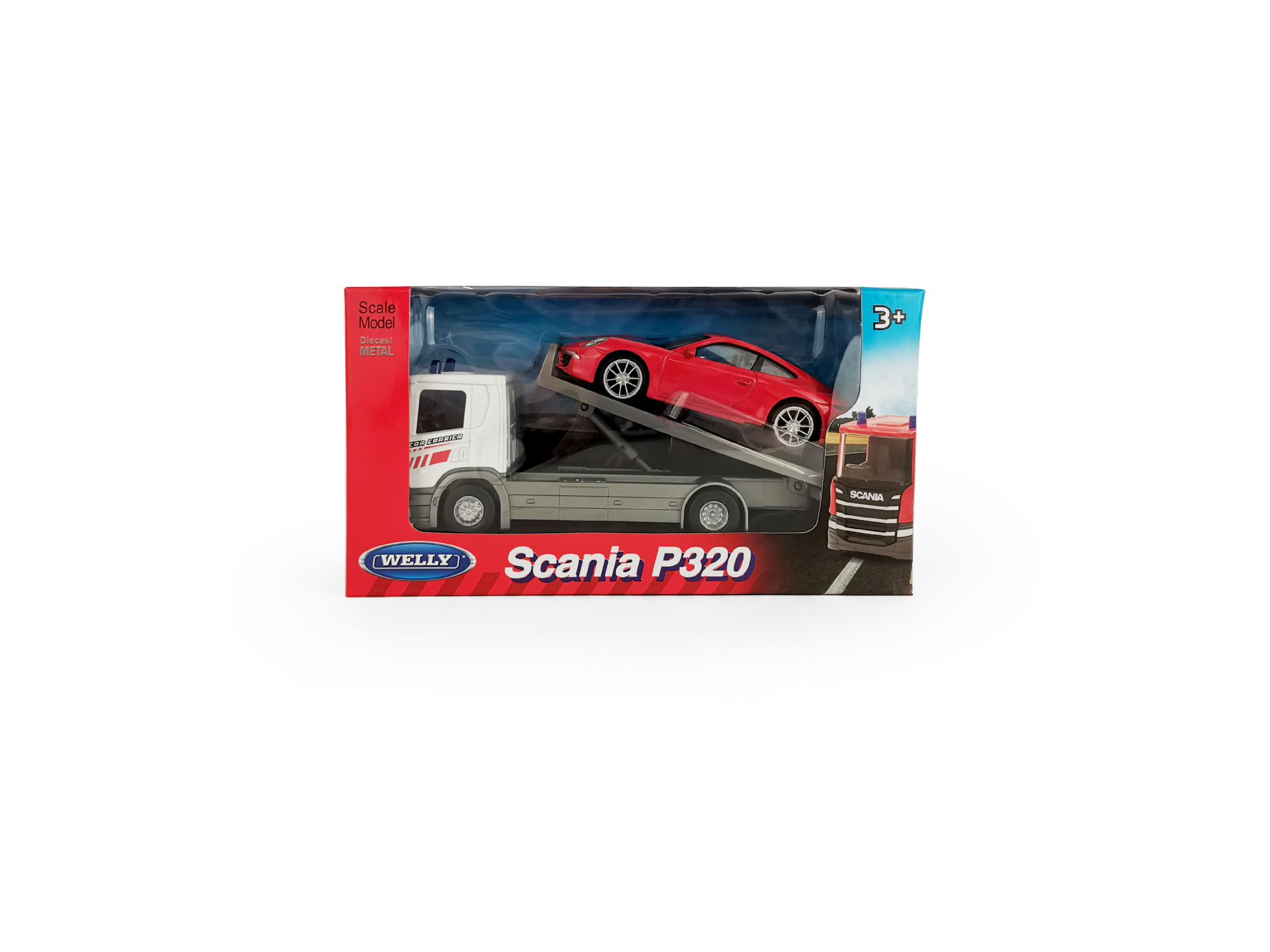 Набор WELLY, Грузовик Scania (1:57), Porsche 911 Carrera S (1:43)