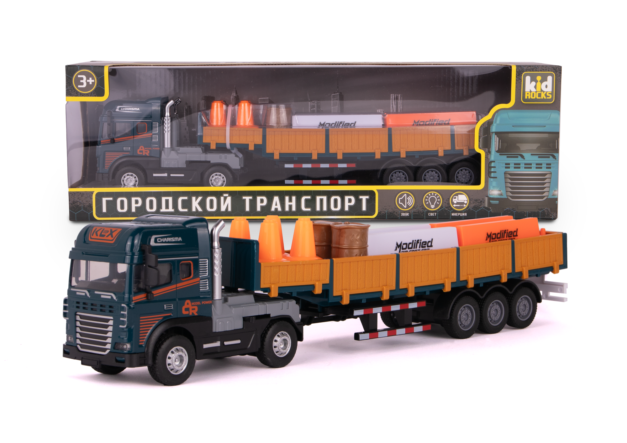 Машинка с металл. кабиной, со св. и зв.,1:24, Kid Rocks (в ассортименте) Машинка с металл. кабиной, со св. и зв.,1:24, Kid Rocks (в ассортименте)