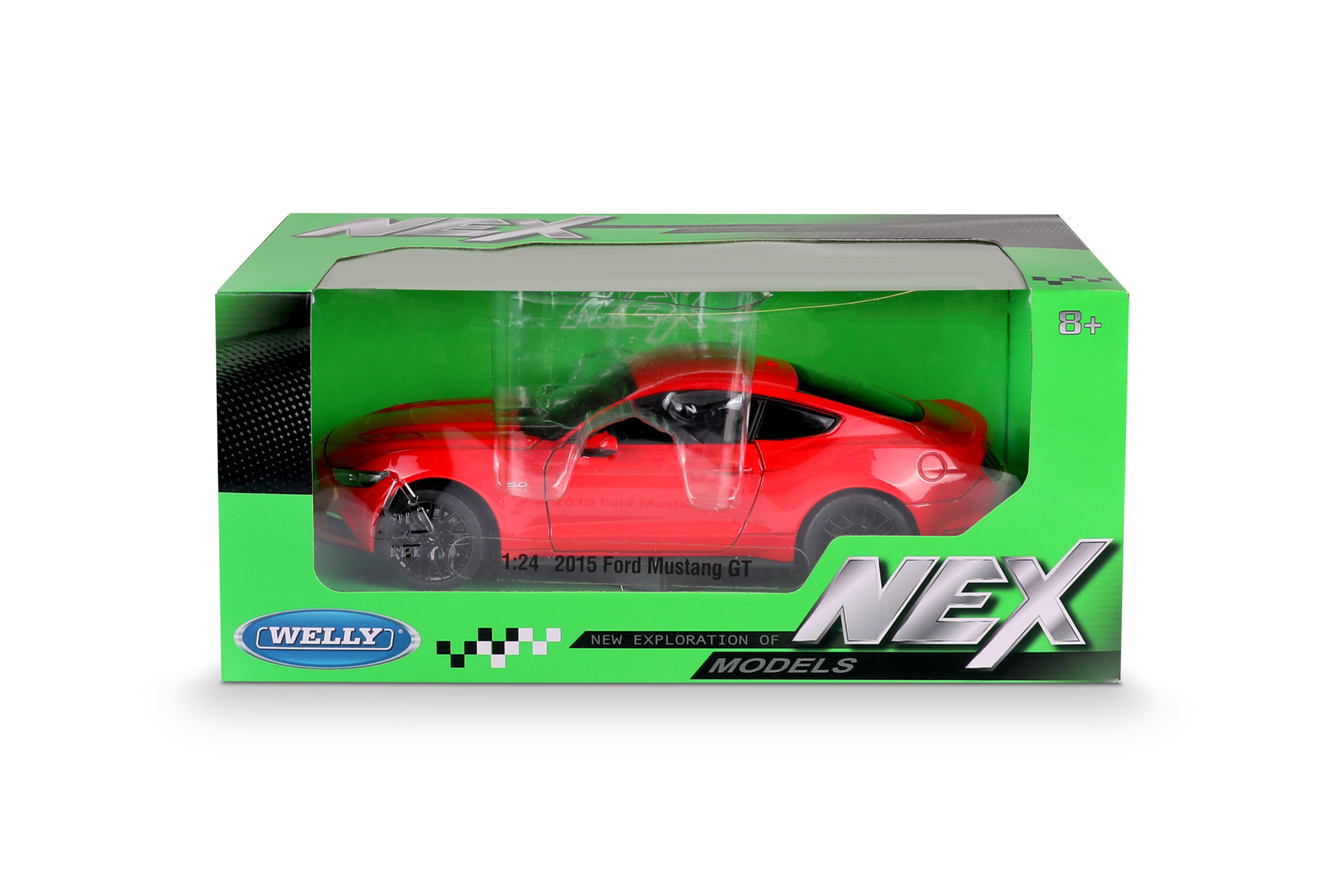 Машинка WELLY 1:24 Ford Mustang GT 2015, красный