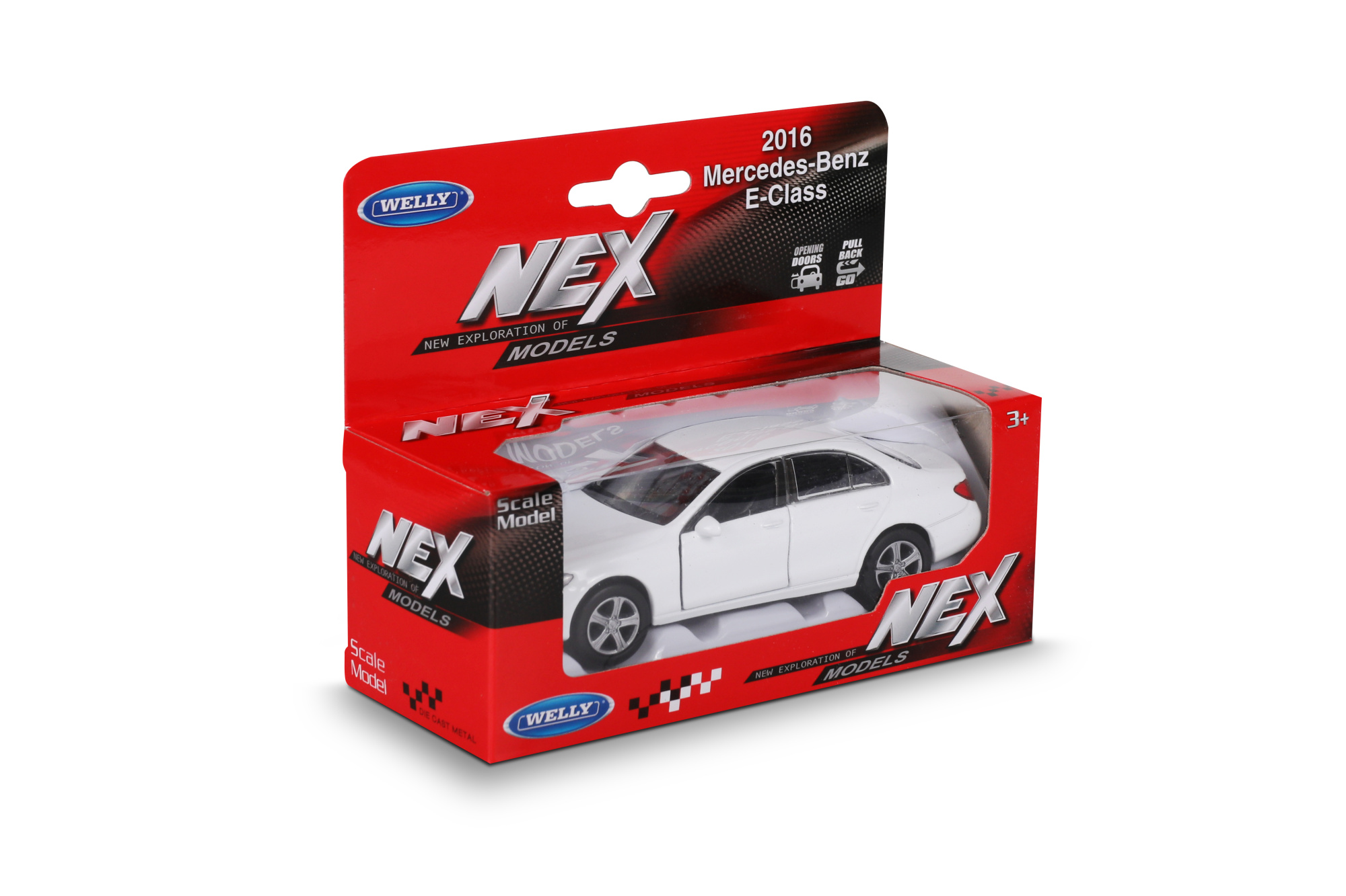Машинка WELLY 1:38 Mercedeces-Benz E-Class 2016, пруж. мех., цвет в асс.