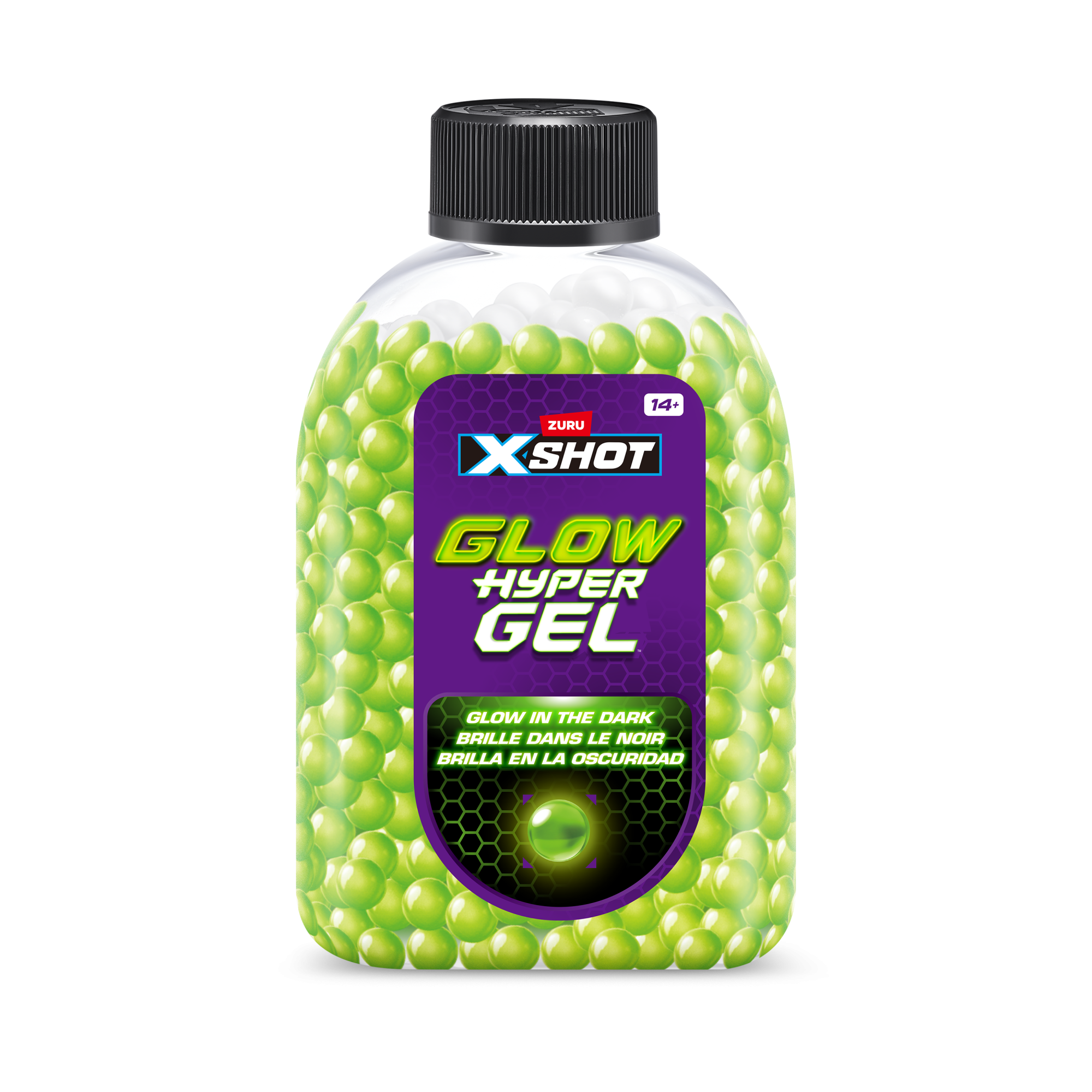 Игровой набор ZURU X-Shot HYPERGEL GLOW IN THE DARK Найтмер (бластер, 10000 сн.-гр., защ.