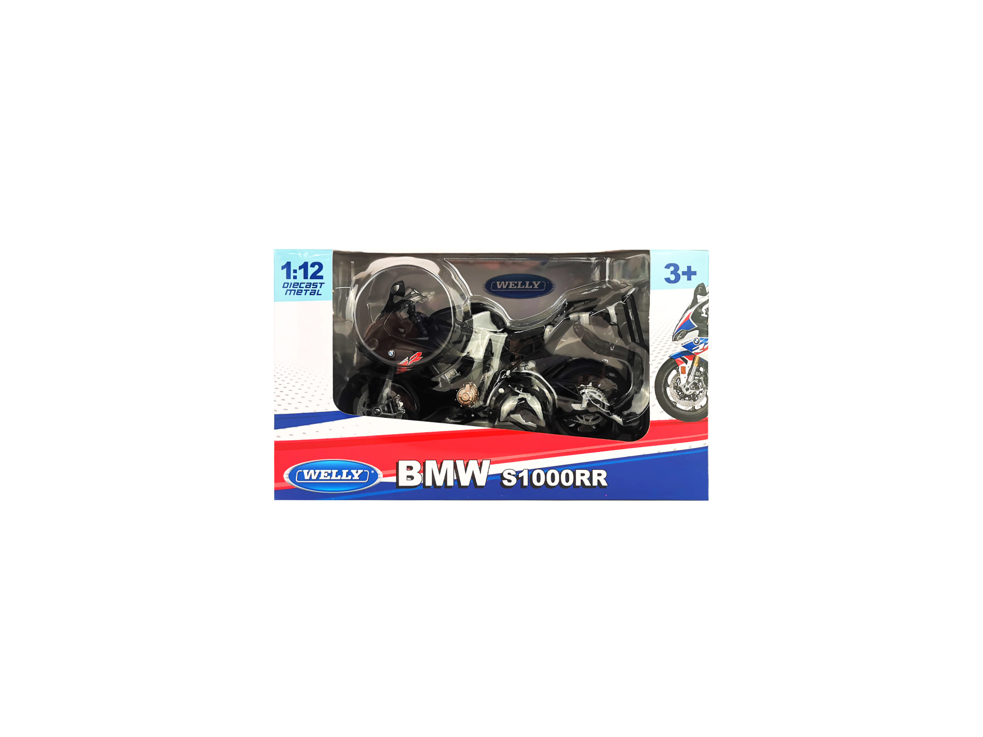 Мотоцикл WELLY 1:12 BMW S1000 RR, черный Мотоцикл WELLY 1:12 BMW S1000 RR, черный