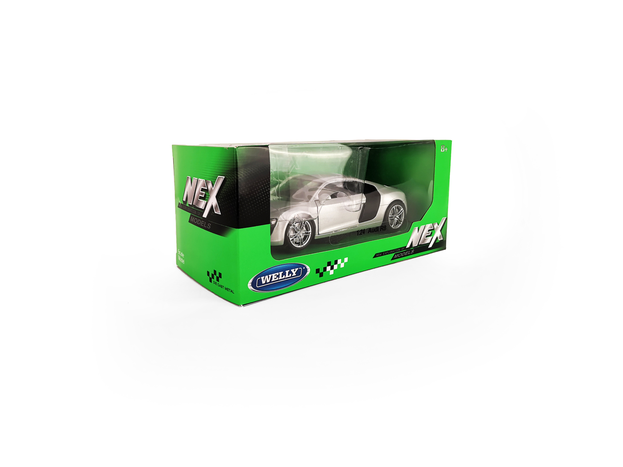 Машинка WELLY 1:24 Audi R8 Coupe, серебристый