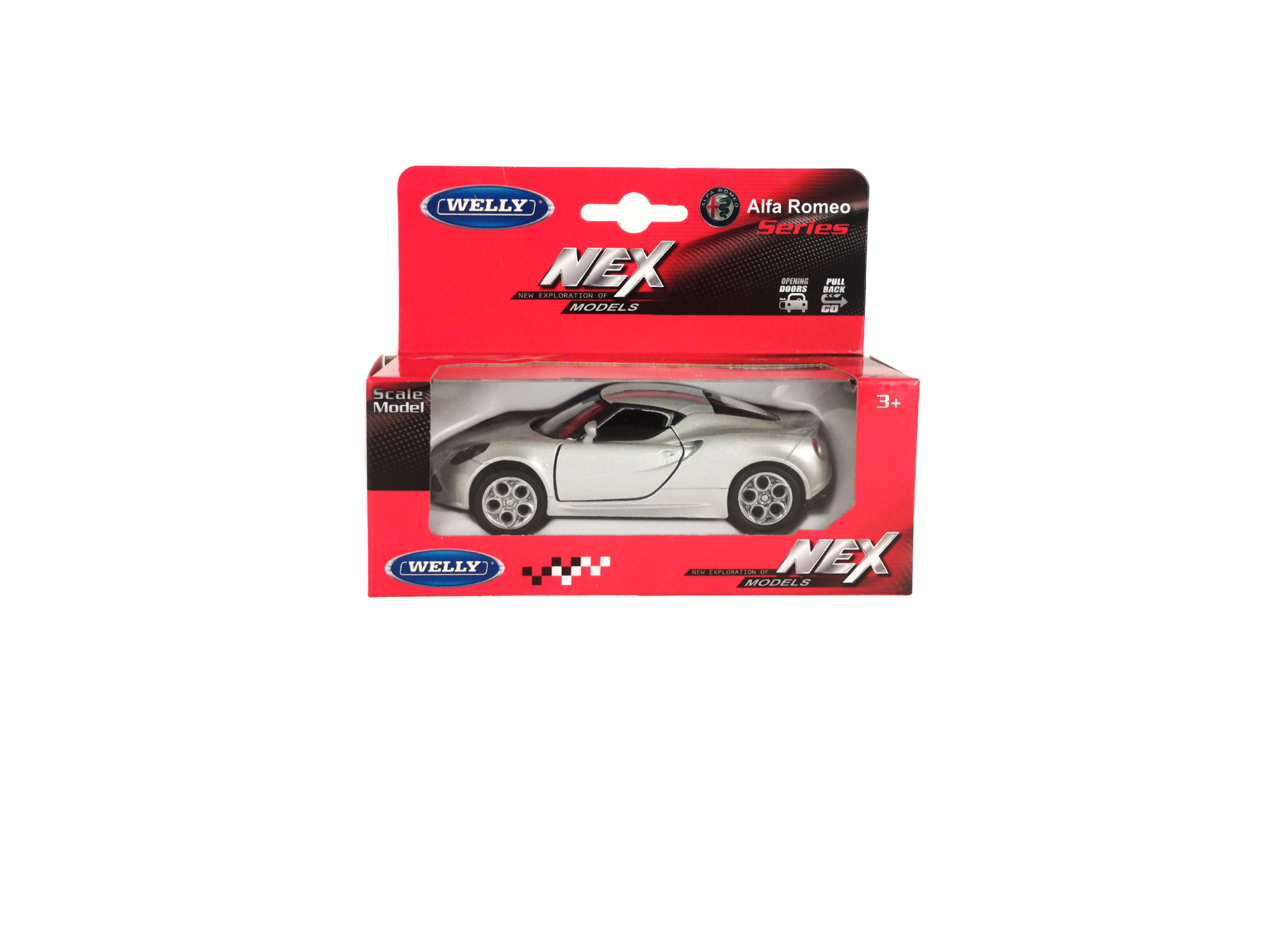 Машинка WELLY 1:38 Alfa Romeo 4C, пруж. мех., цв. в асс.