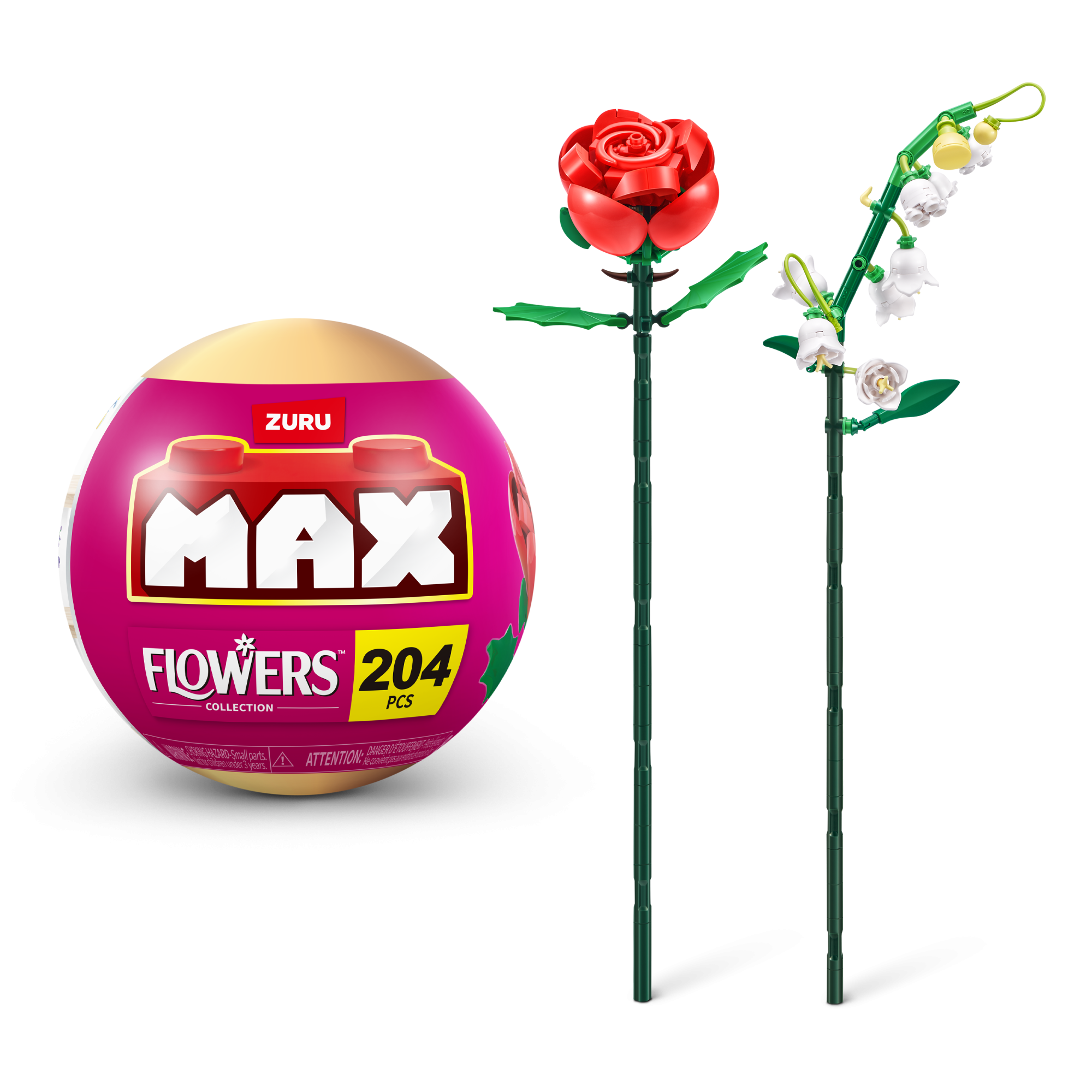 Игровой набор конструктор ZURU MAX Premium Flowers Building Bricks Collection (до 243 деталей)