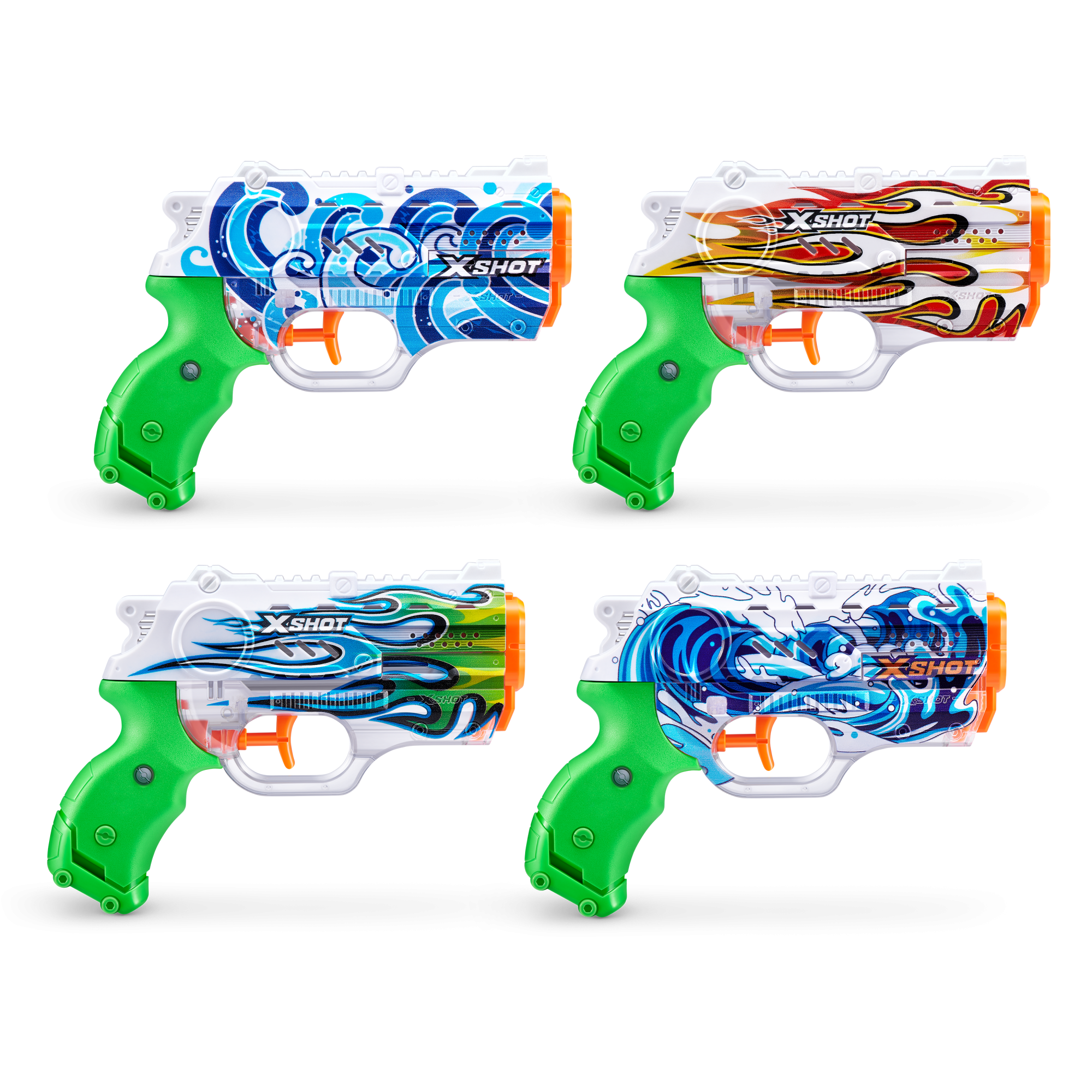 Бластер водный ZURU X-Shot Water FAST-FILL Skins Нано КВАДРО (4 бластера)