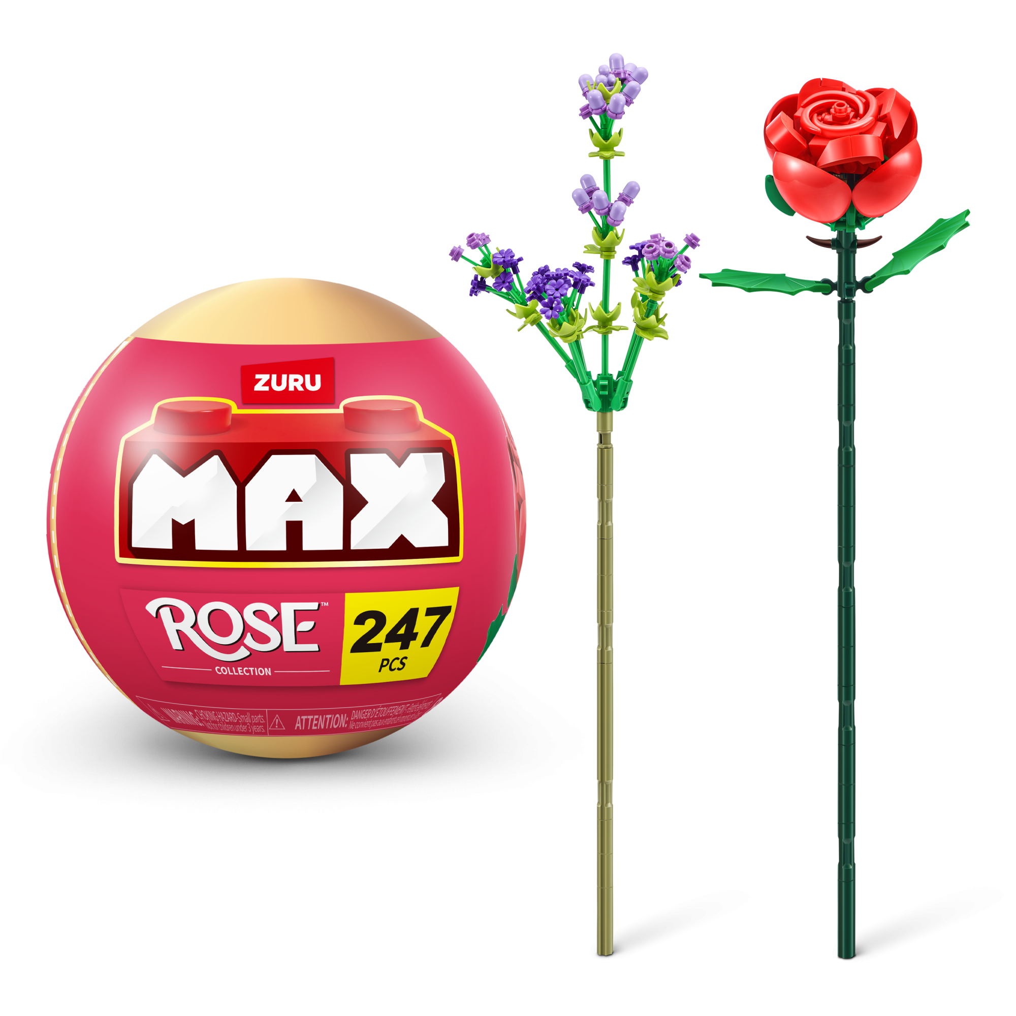 Игровой набор конструктор ZURU MAX Premium Rose Building Bricks Collection (до 247 деталей)