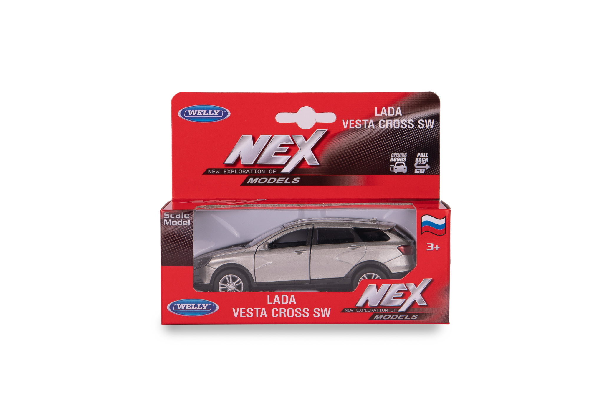 Машинка WELLY 1:38 LADA Vesta SW Cross, пруж. мех., цвет в асс.