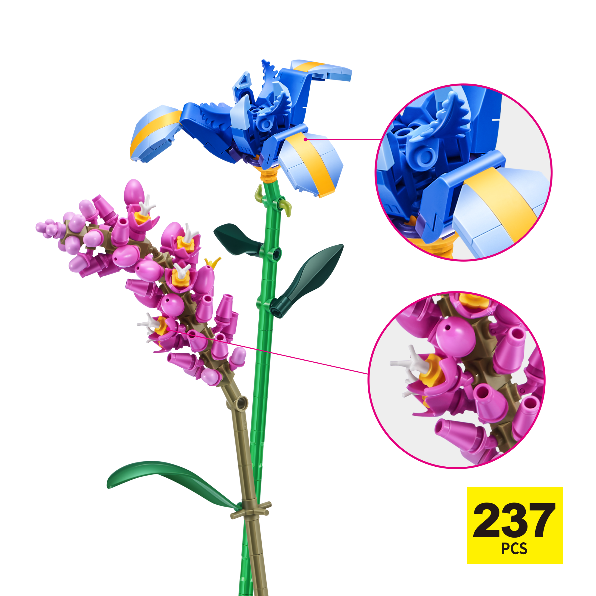 Игровой набор конструктор ZURU MAX Premium Flowers Building Bricks Collection (до 243 деталей)