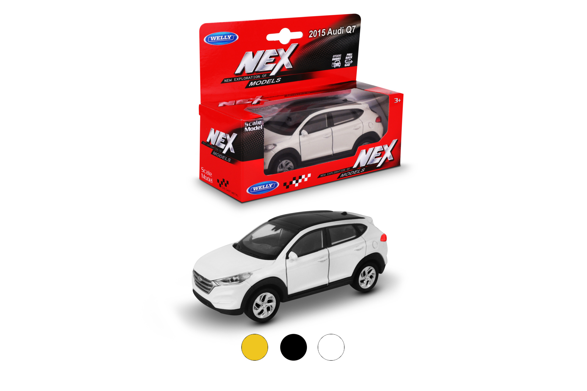 Машинка WELLY 1:38 Hyundai Tucson, пруж. мех., цвет в асс.