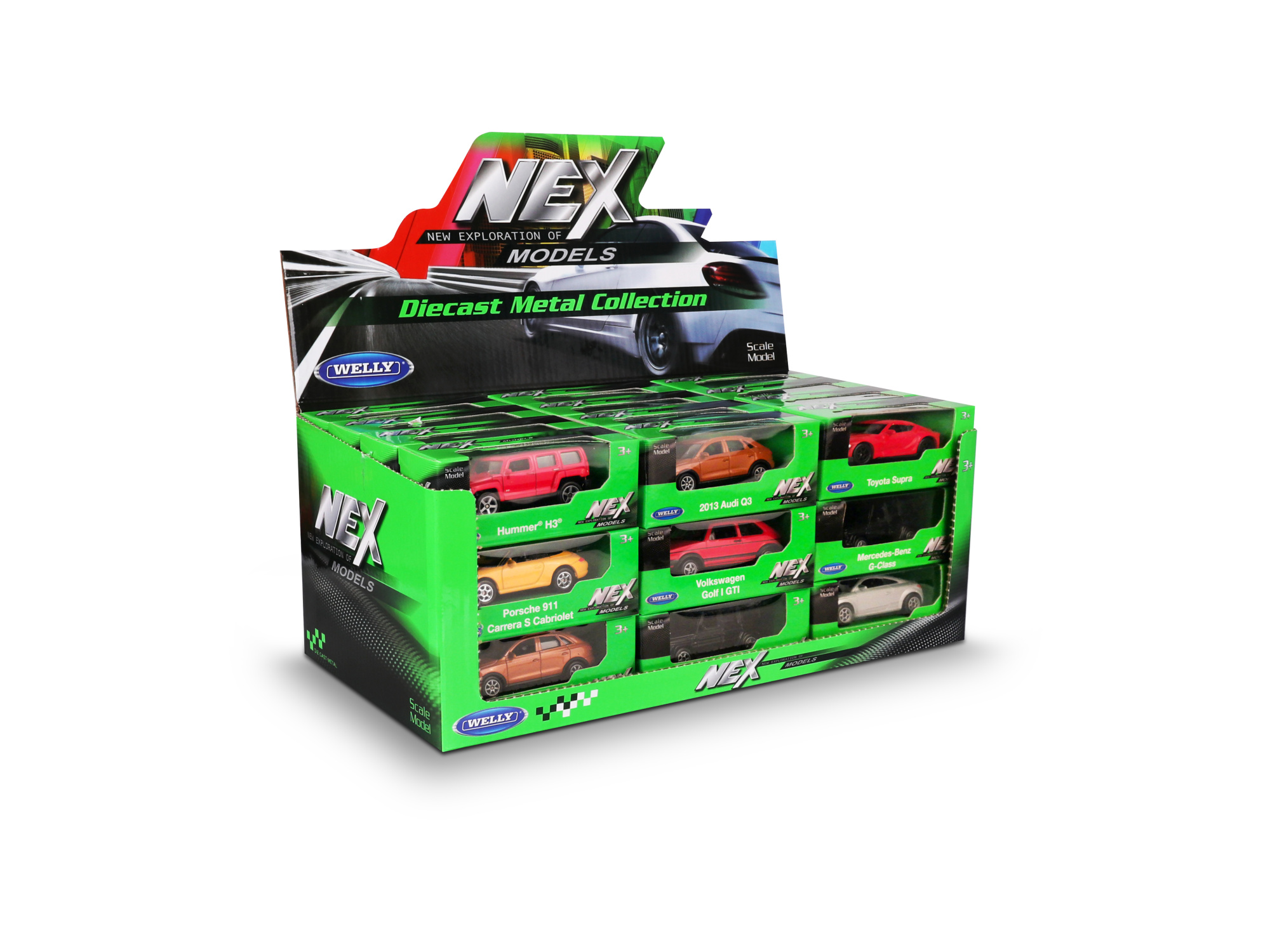 Машинка WELLY 1:60, в асс., набор 22C, дисплей-бокс 36 шт.
