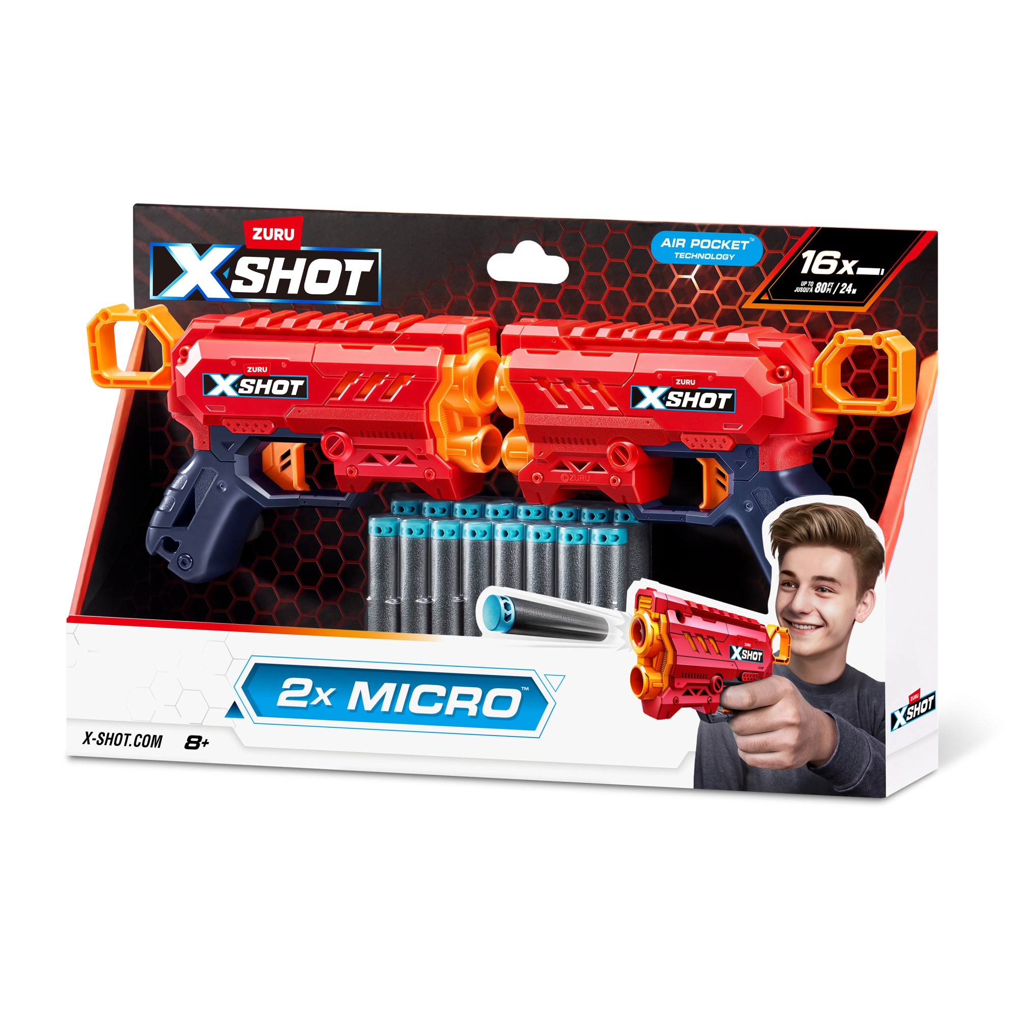 Игровой набор ZURU X-Shot EXCEL Микро ДУО (2 бластера, 16 снарядов)
