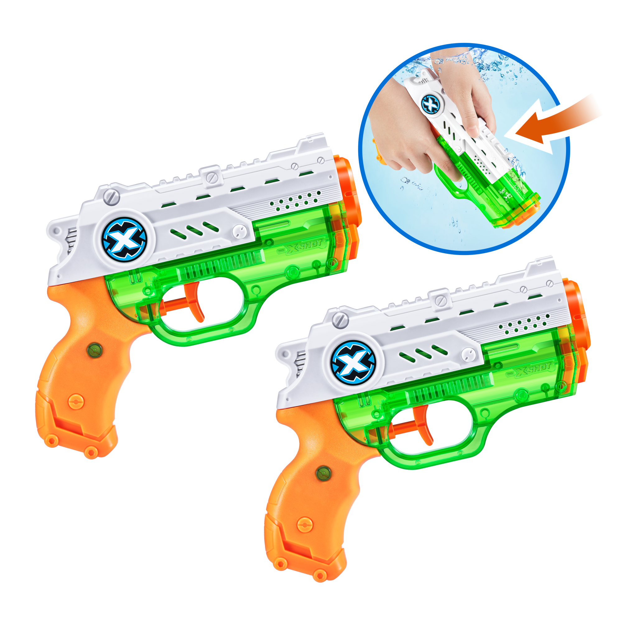 Бластер водный ZURU X-Shot Water FAST-FILL Нано ДУО (2 бластера)