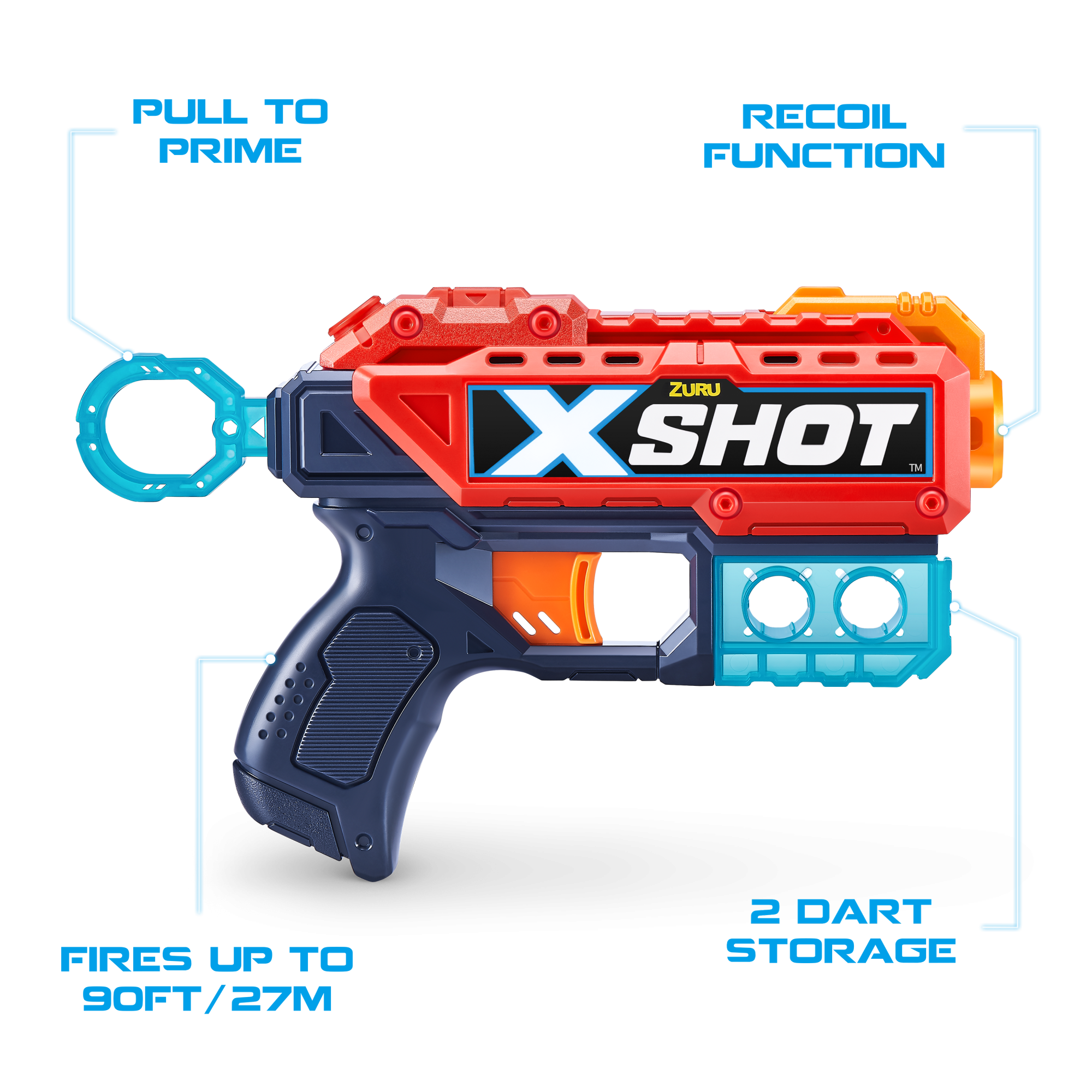 Игровой набор ZURU X-Shot EXCEL Кикбэк ДУО (2 бластера, 6 мишеней, 8 снарядов)