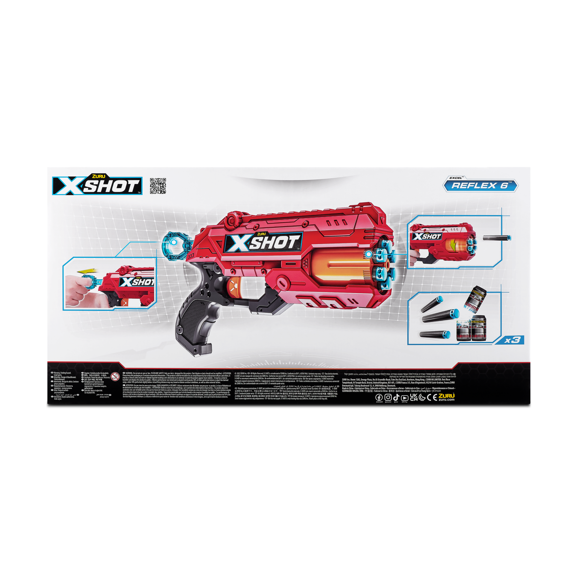 Игровой набор ZURU X-Shot EXCEL Рефлекс ДУО (2 бластера, 3 мишени, 16 снарядов)