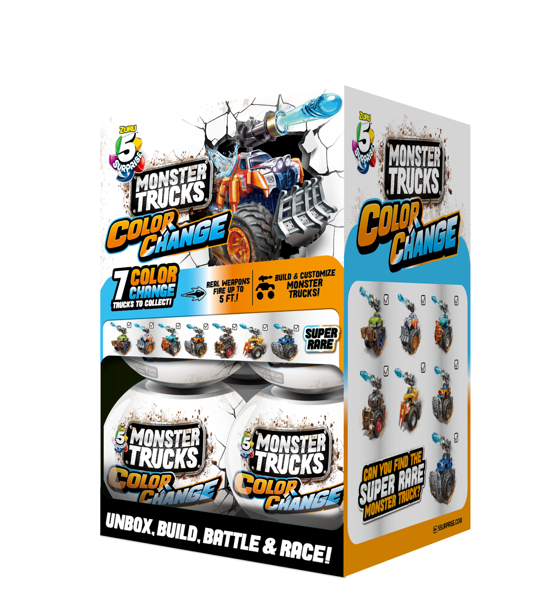 Капсула-сюрприз ZURU 5 Surprise "Монстр-траки" S5 с акс. в асс., дисплей-бокс 12шт.