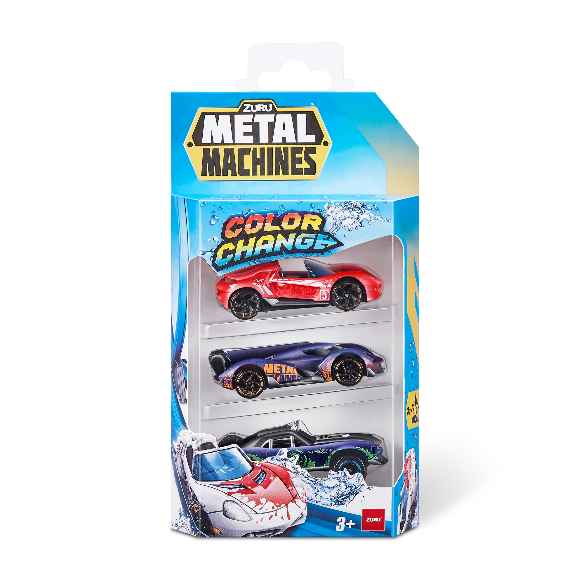 Набор машинок ZURU Metal Machines хамелеон в асс., 3шт.