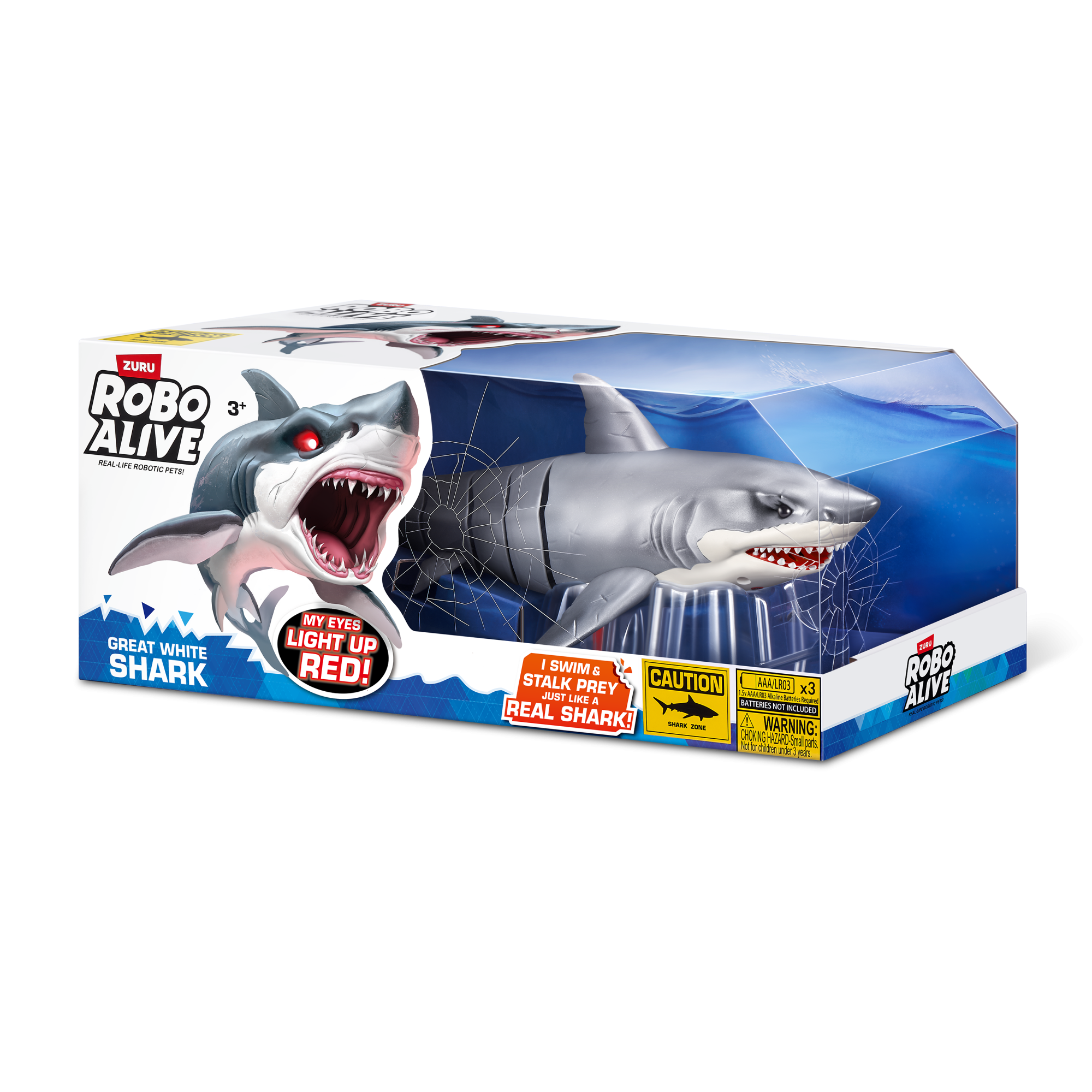 Игрушка ZURU Robo Alive интерактивная Белая акула S1
