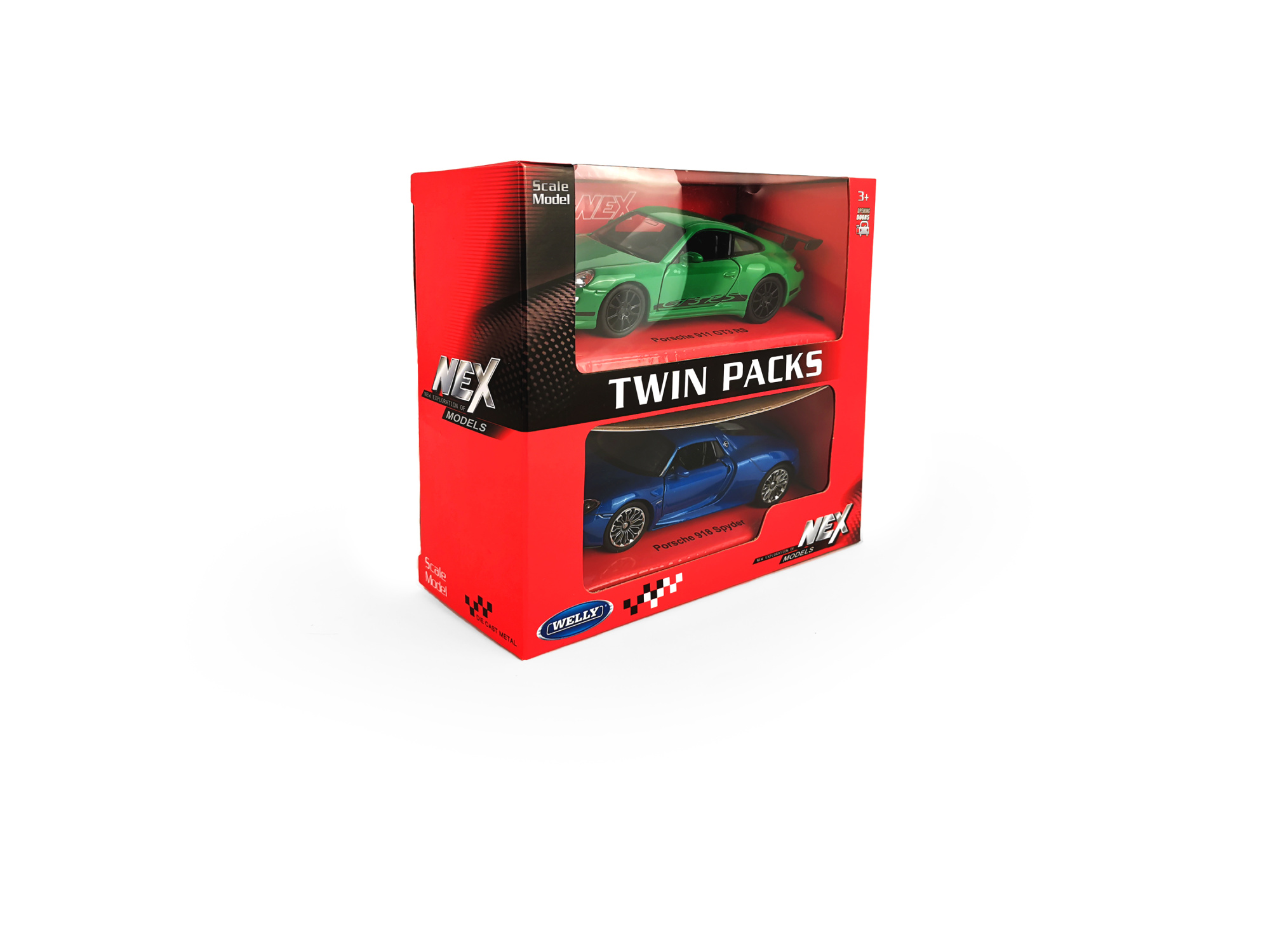 Набор WELLY 1:38, Porsche 918 Spyder и Porsche 911 (997) GT3 RS, 2 шт.