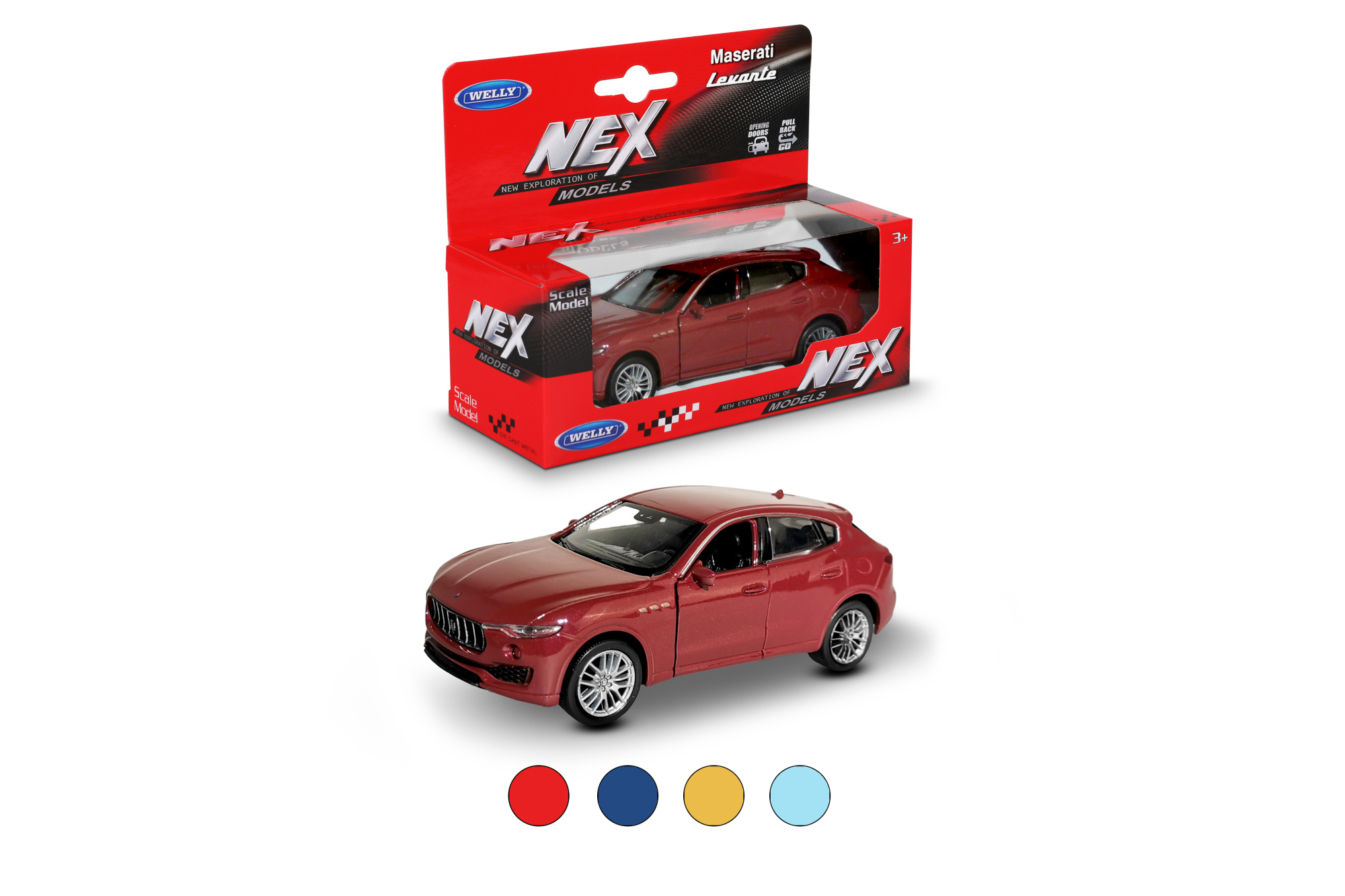Машинка WELLY 1:38 Maserati Levante, пруж. мех., цвет в асс.