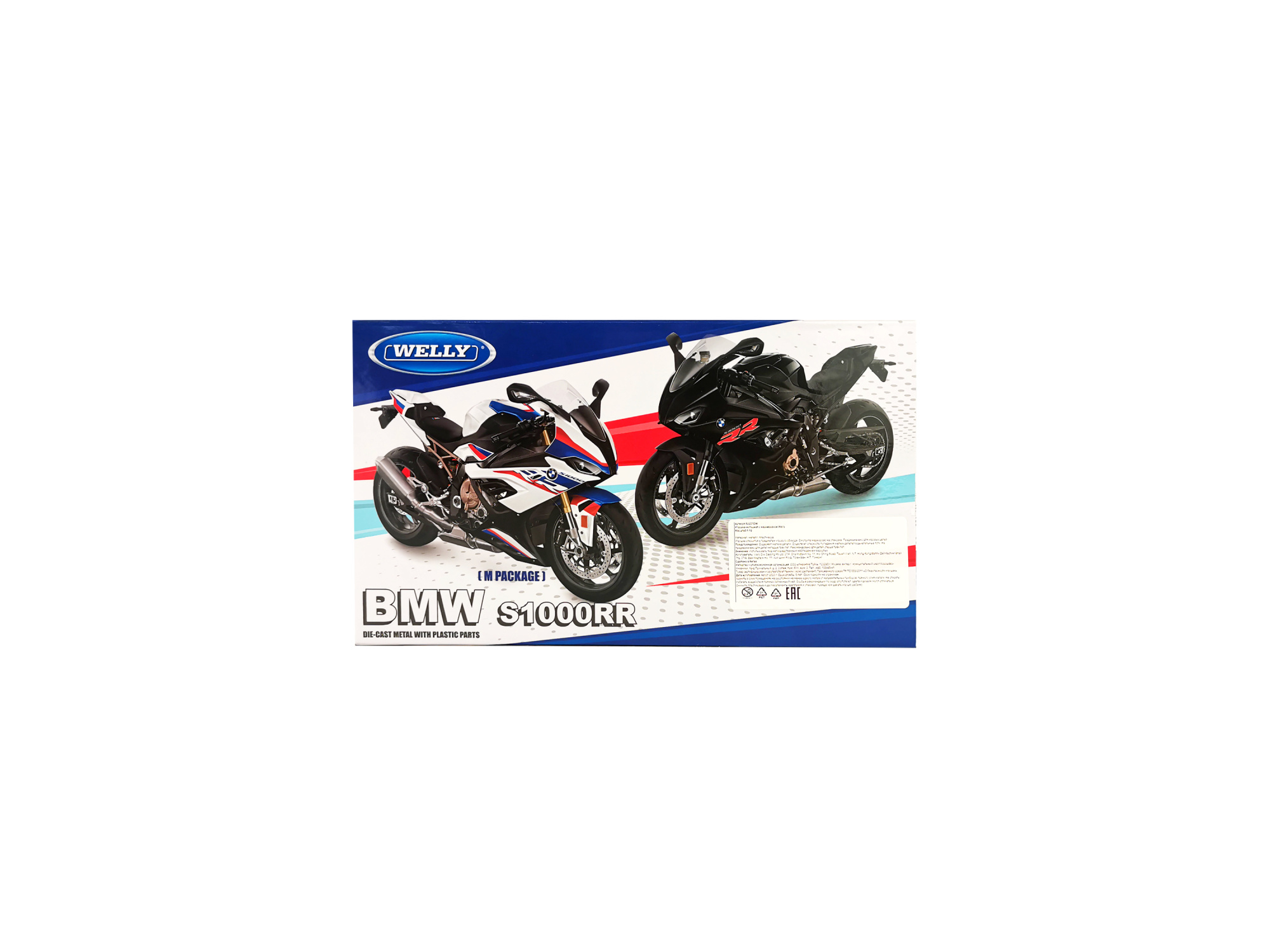 Мотоцикл WELLY 1:12 BMW S1000 RR, черный Мотоцикл WELLY 1:12 BMW S1000 RR, черный