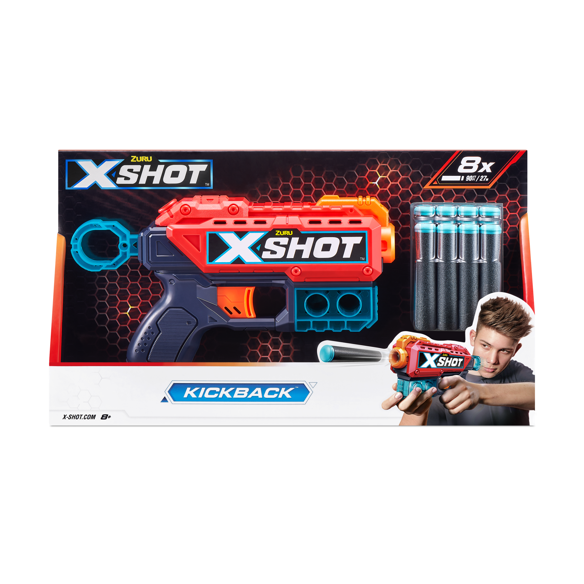 Игровой набор ZURU X-Shot EXCEL Кикбэк (бластер, 8 снарядов)