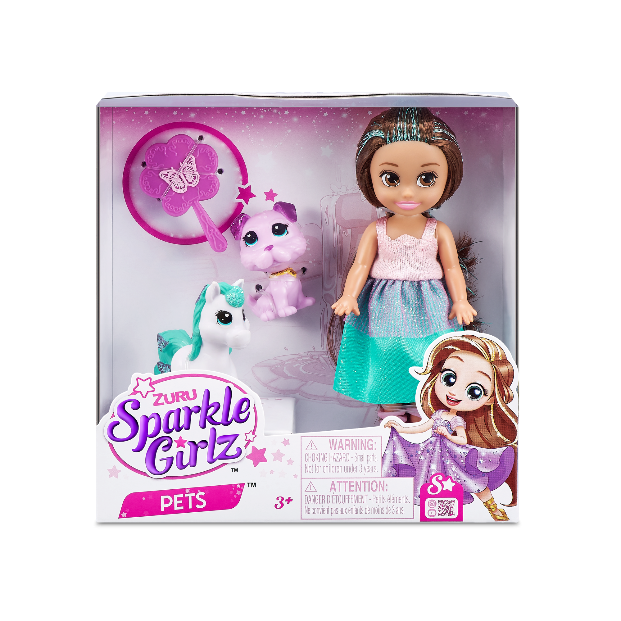 Игровой набор ZURU Sparkle Girlz "Принцесса с питомцами" в асс.