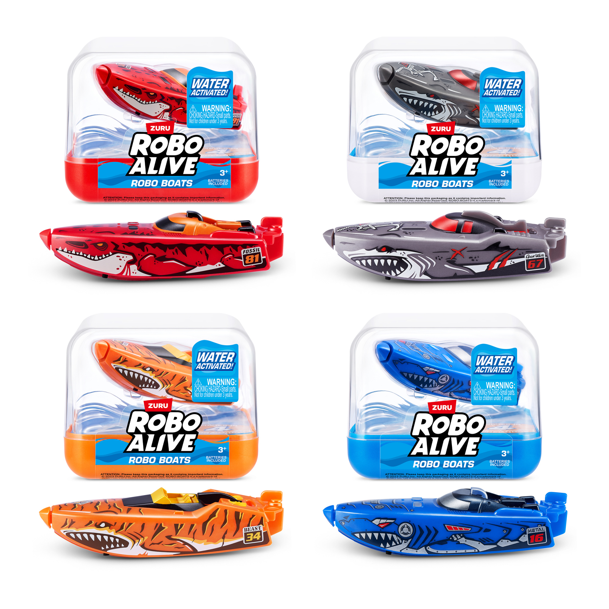 Игрушка ZURU ROBO ALIVE Robo Boats плавающий катер, в асс.