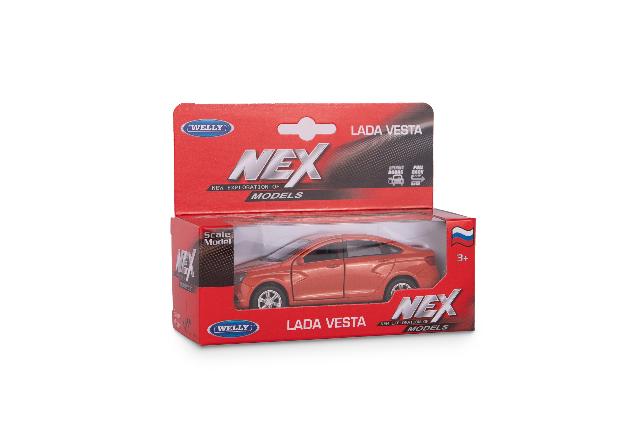 Машинка WELLY 1:38 LADA Vesta, пруж. мех., цвет в асс. Машинка WELLY 1:38 LADA Vesta, пруж. мех., цвет в асс.
