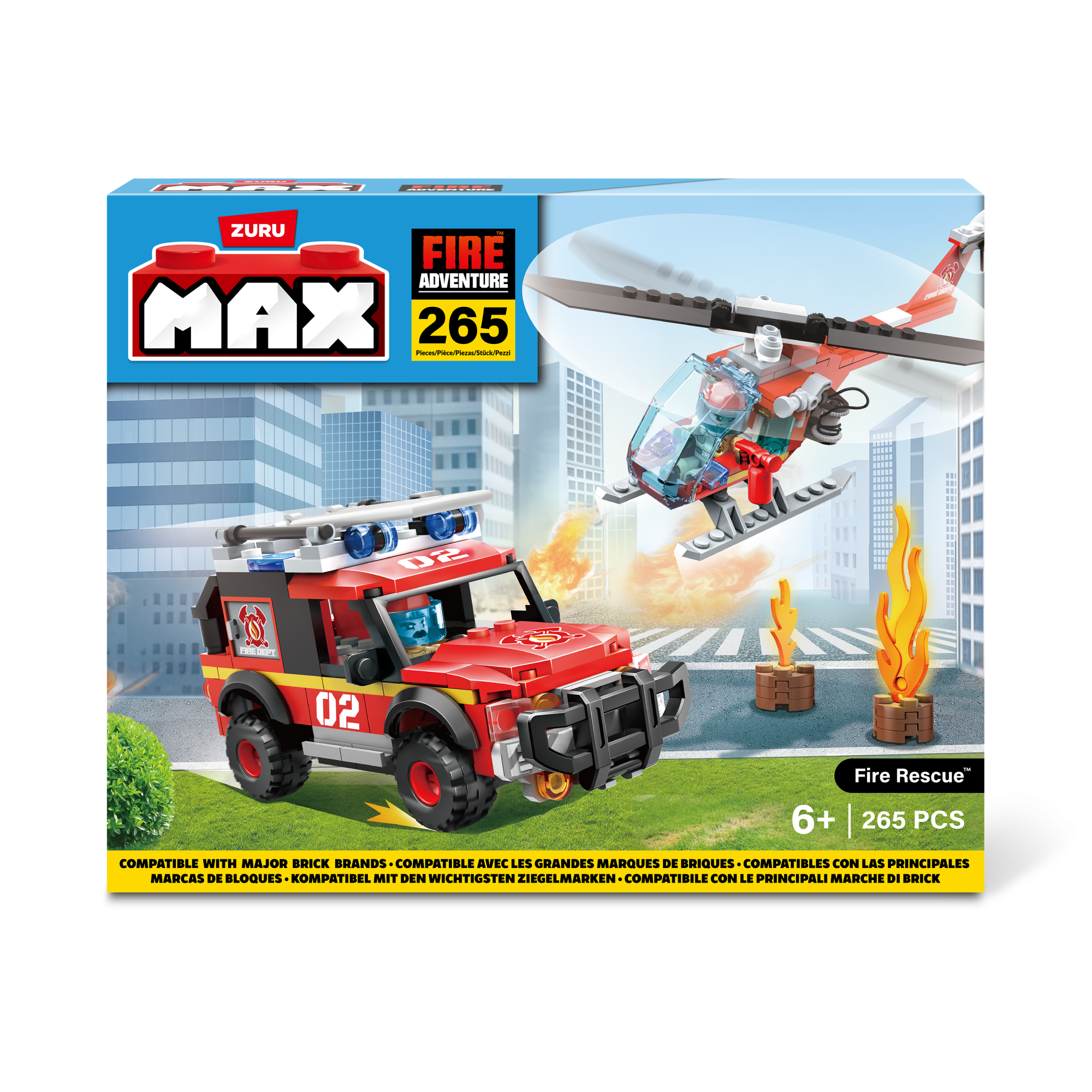Конструктор ZURU MAX "Городские приключения" Пожарная часть S1, 265 дет.