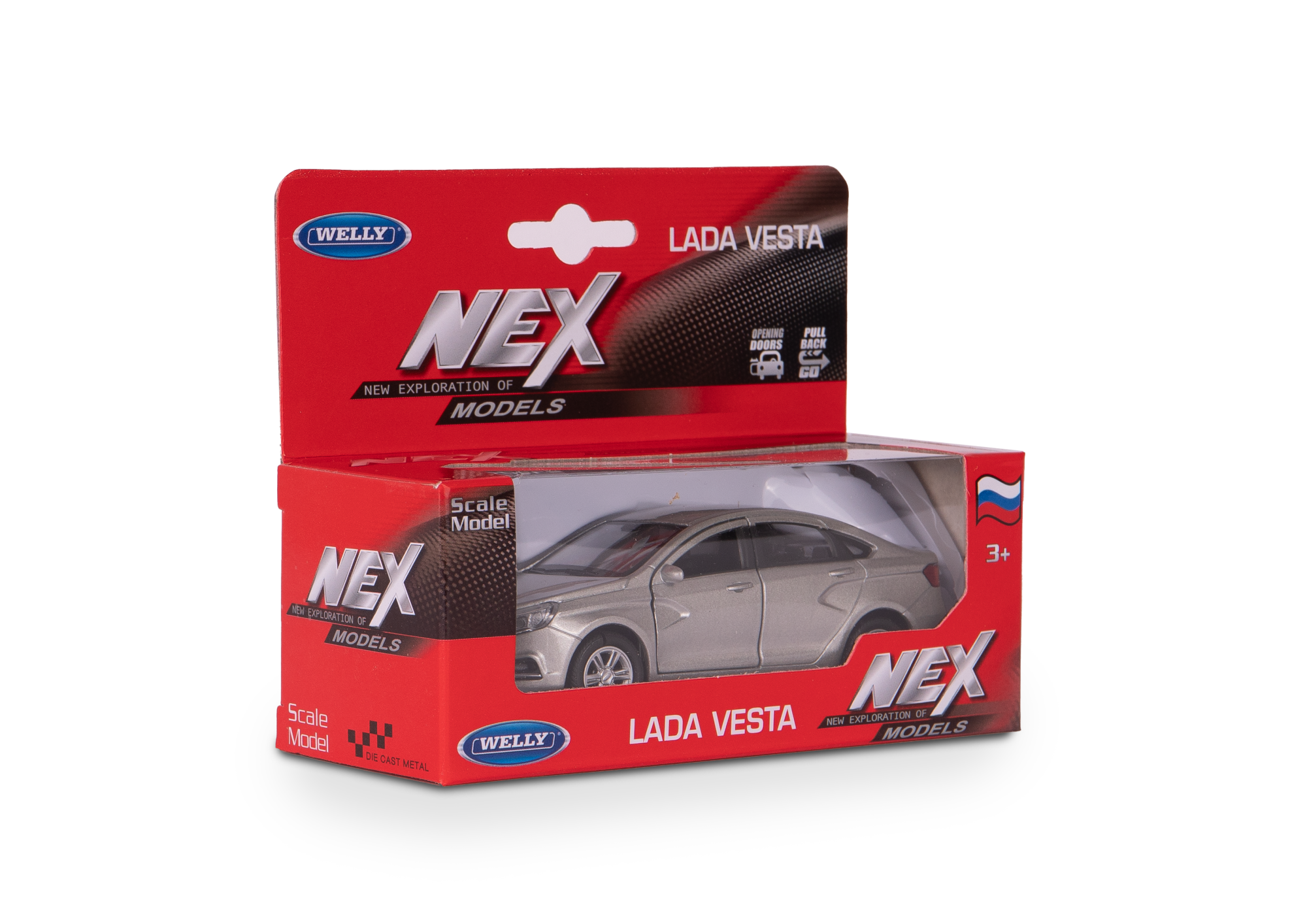 Машинка WELLY 1:38 LADA Vesta, пруж. мех., цвет в асс. Машинка WELLY 1:38 LADA Vesta, пруж. мех., цвет в асс.