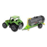 Трактор WELLY с цистерной, 16 см, инерц. мех., зеленый