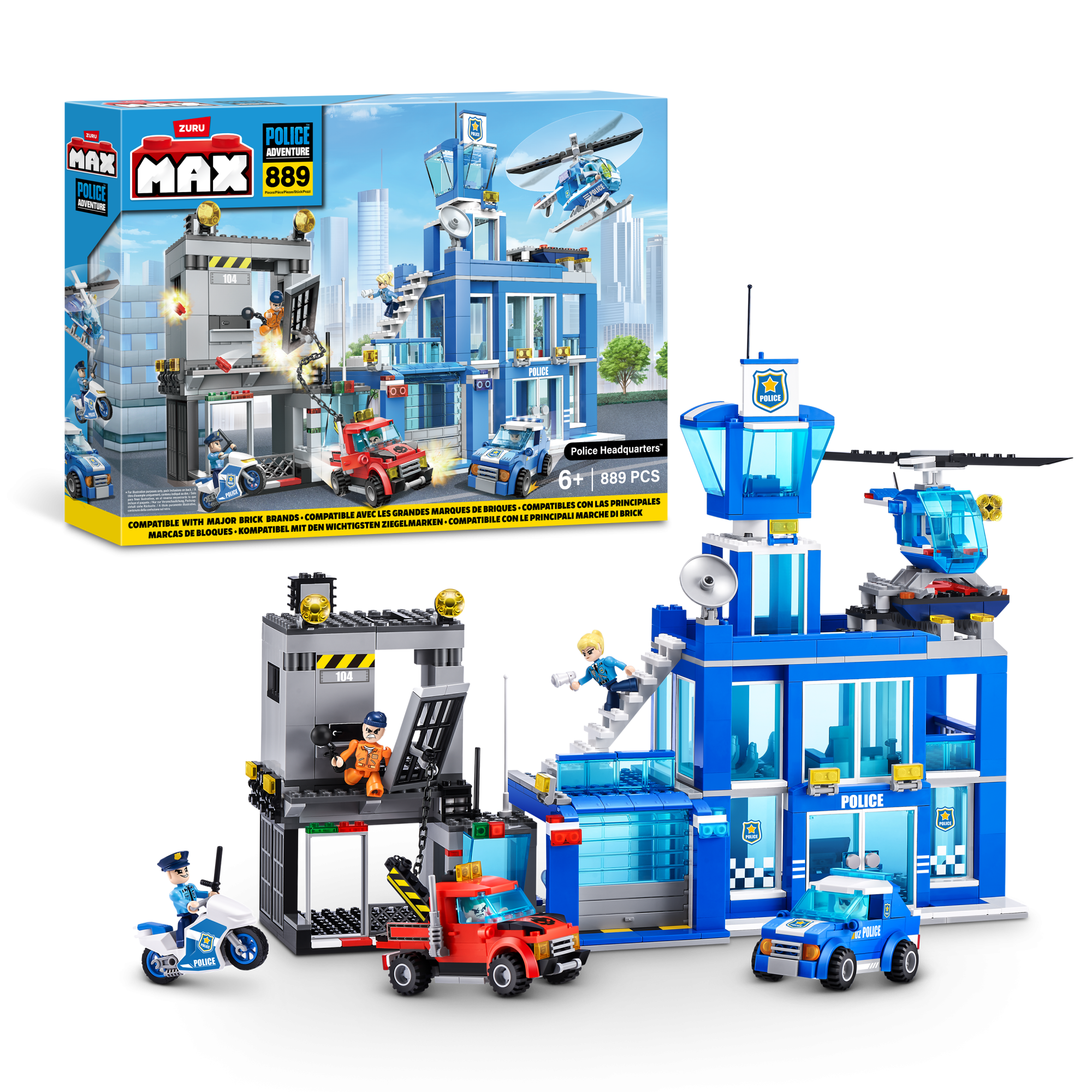 Конструктор ZURU MAX "Городские приключения" Полицейский участок S1, 889 дет.