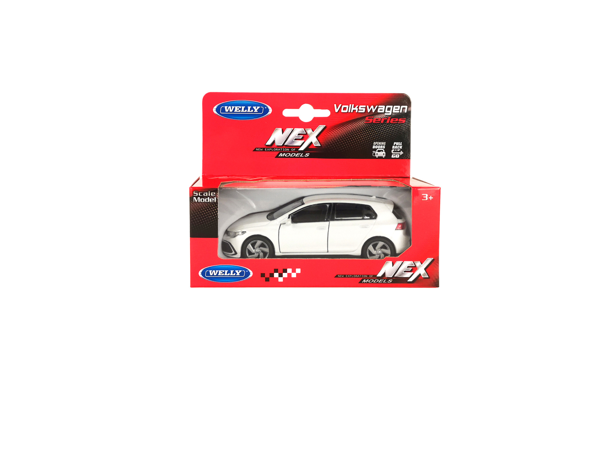 Машинка WELLY 1:38 Volkswagen Golf 8 GTI, пруж. мех., цв. в асс.