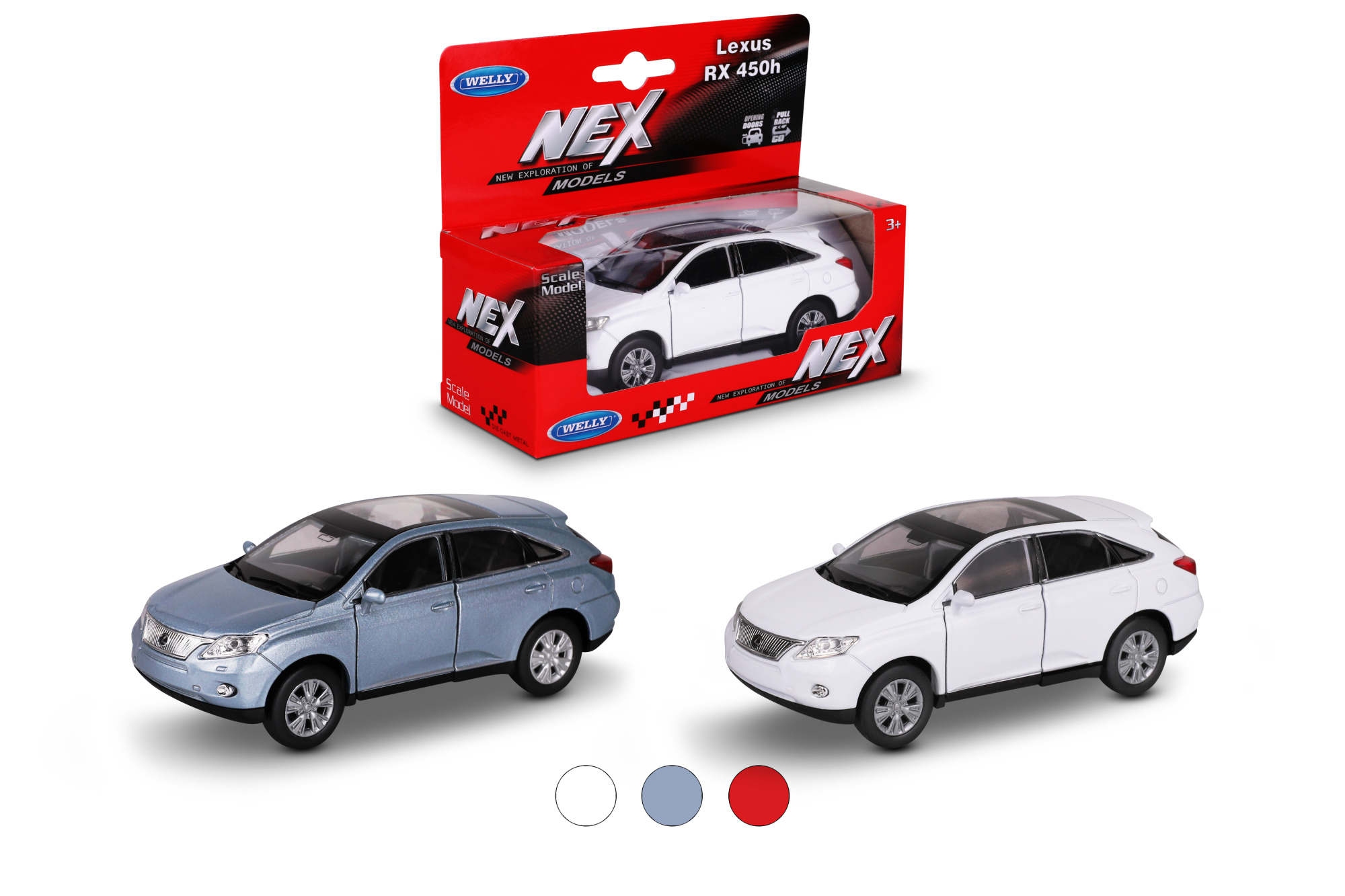 Машинка WELLY 1:38 Lexus RX 450h, пруж. мех., цвет в асс.