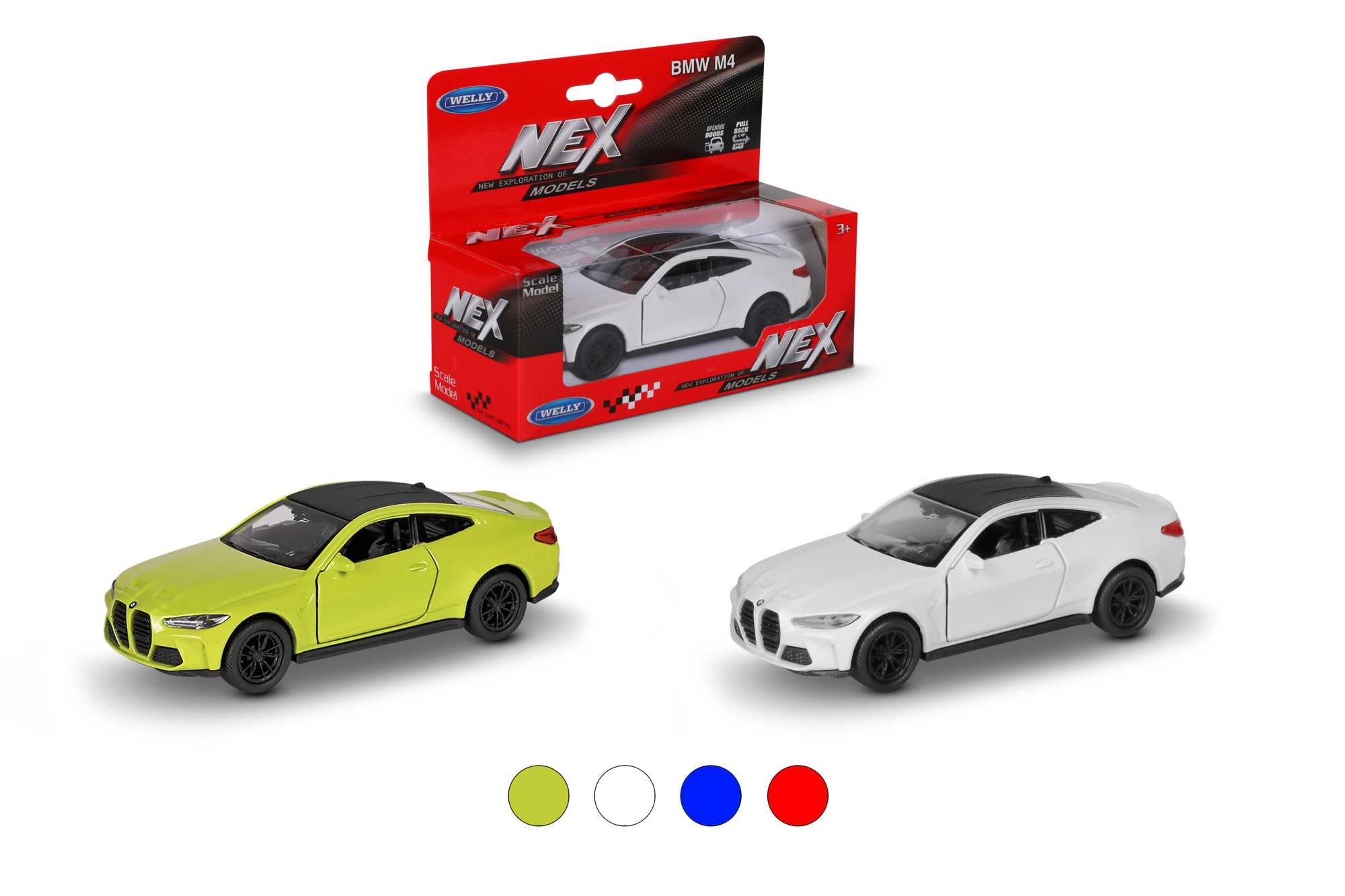 Машинка WELLY 1:38 BMW M4, пруж. мех., цвет в асс.