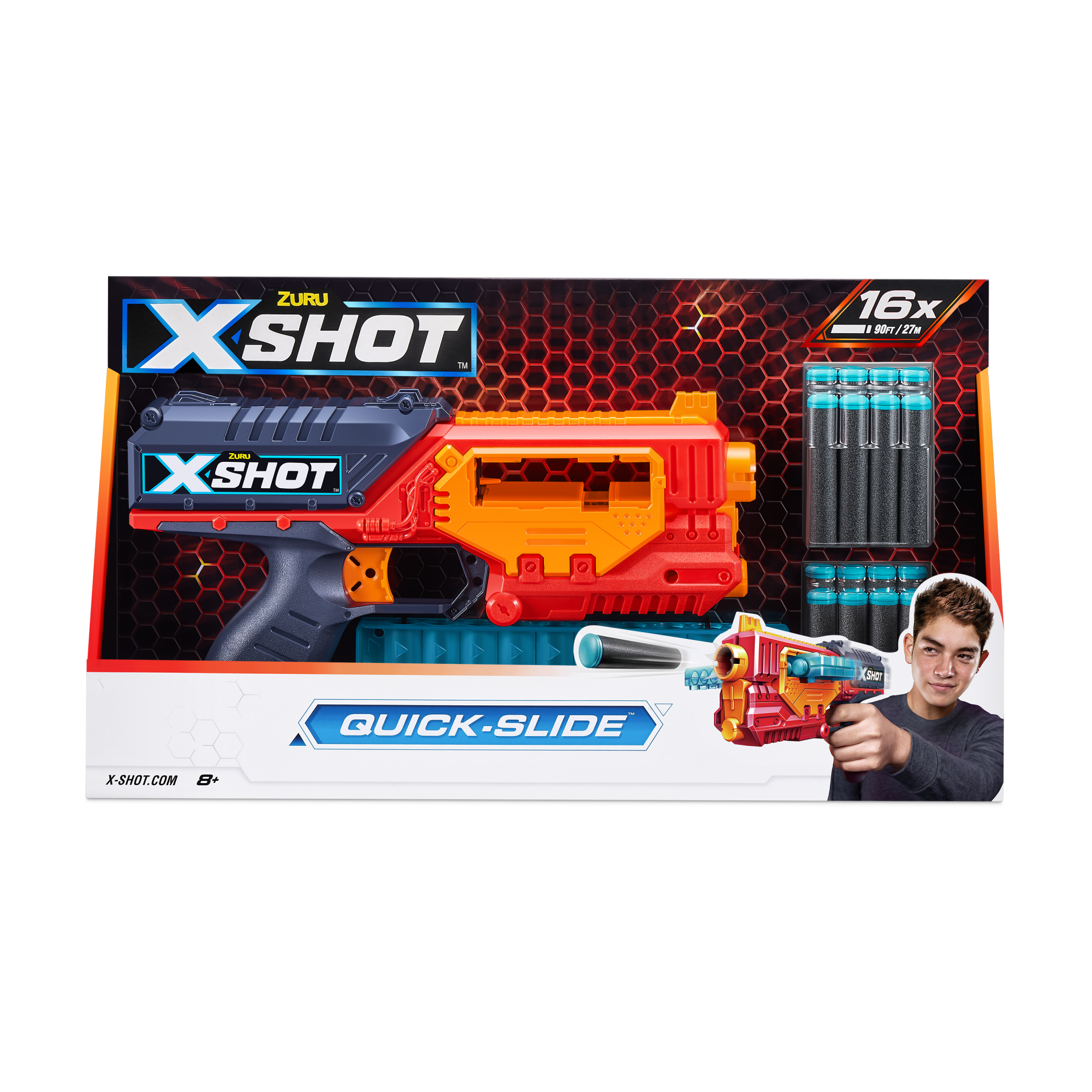 Игровой набор ZURU X-Shot EXCEL Квикслайд (бластер, 16 снарядов)