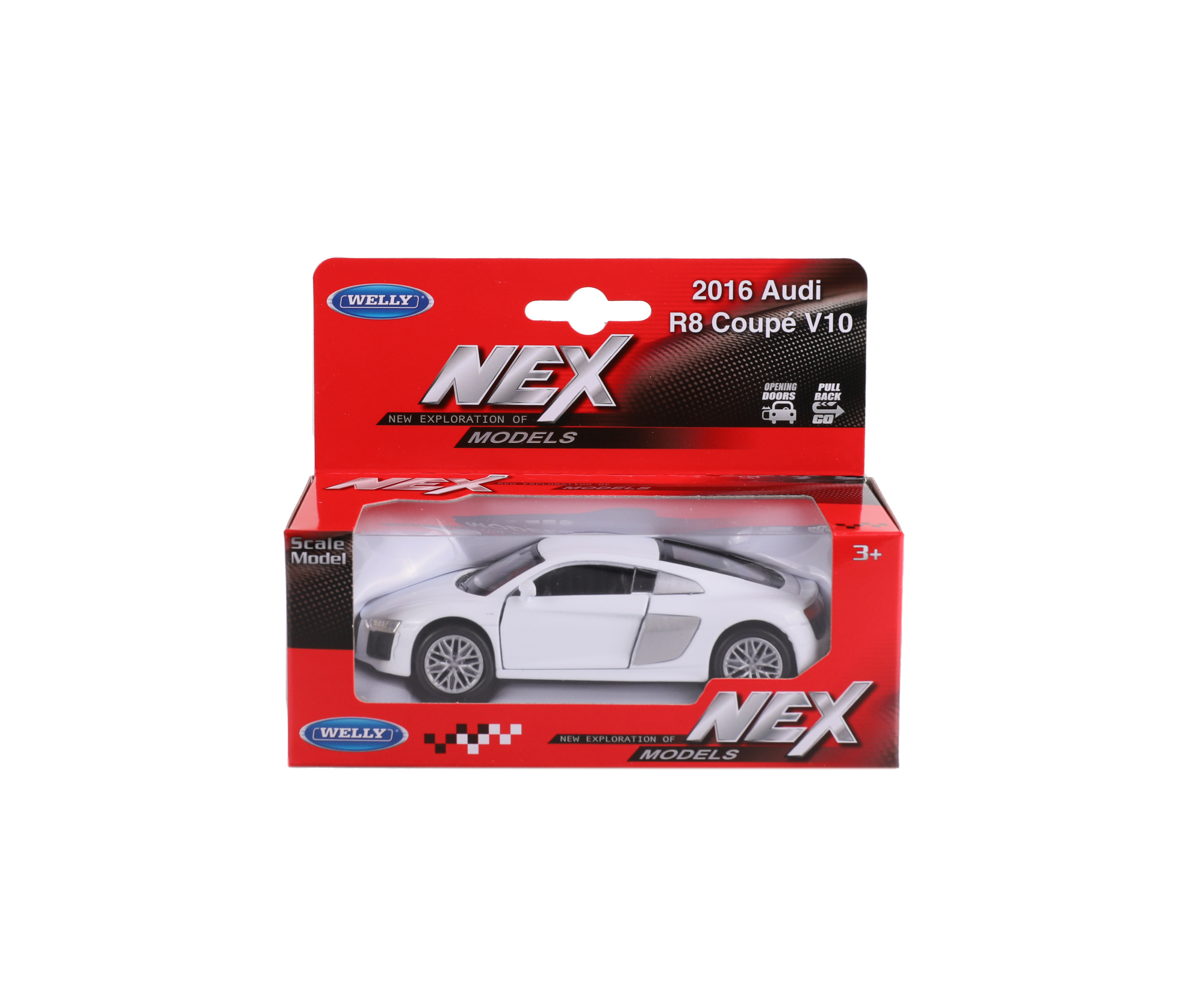 Машинка WELLY 1:38 Audi R8 V10 2016, пруж. мех., цвет в асс.