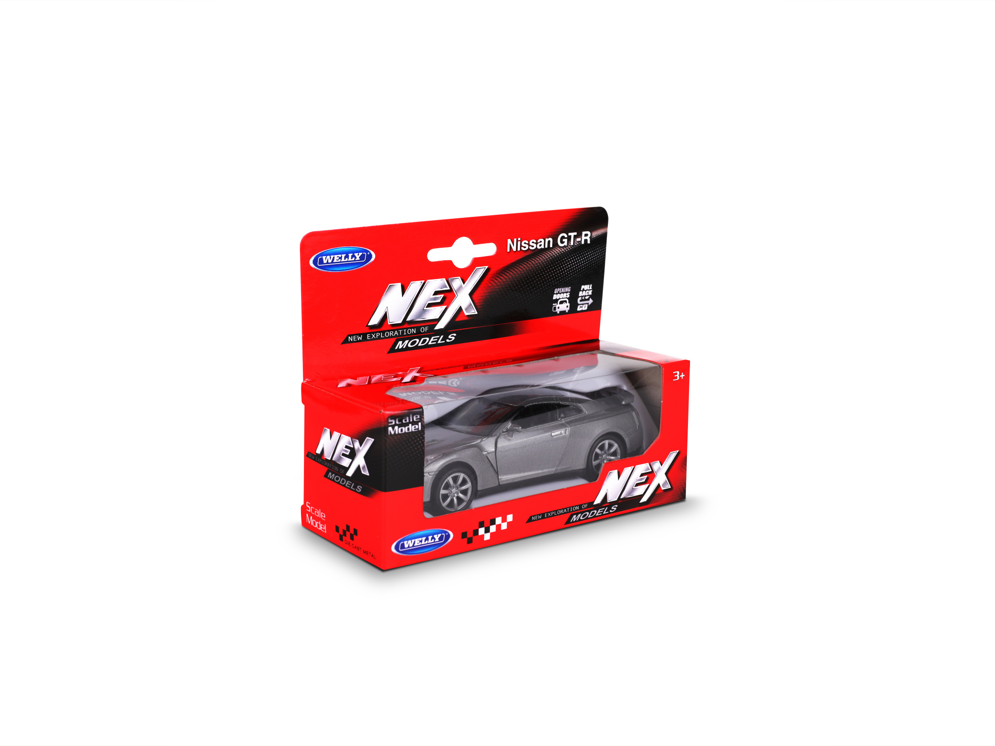 Машинка WELLY 1:38 Nissan GT-R R35, пруж. мех., цвет в асс.