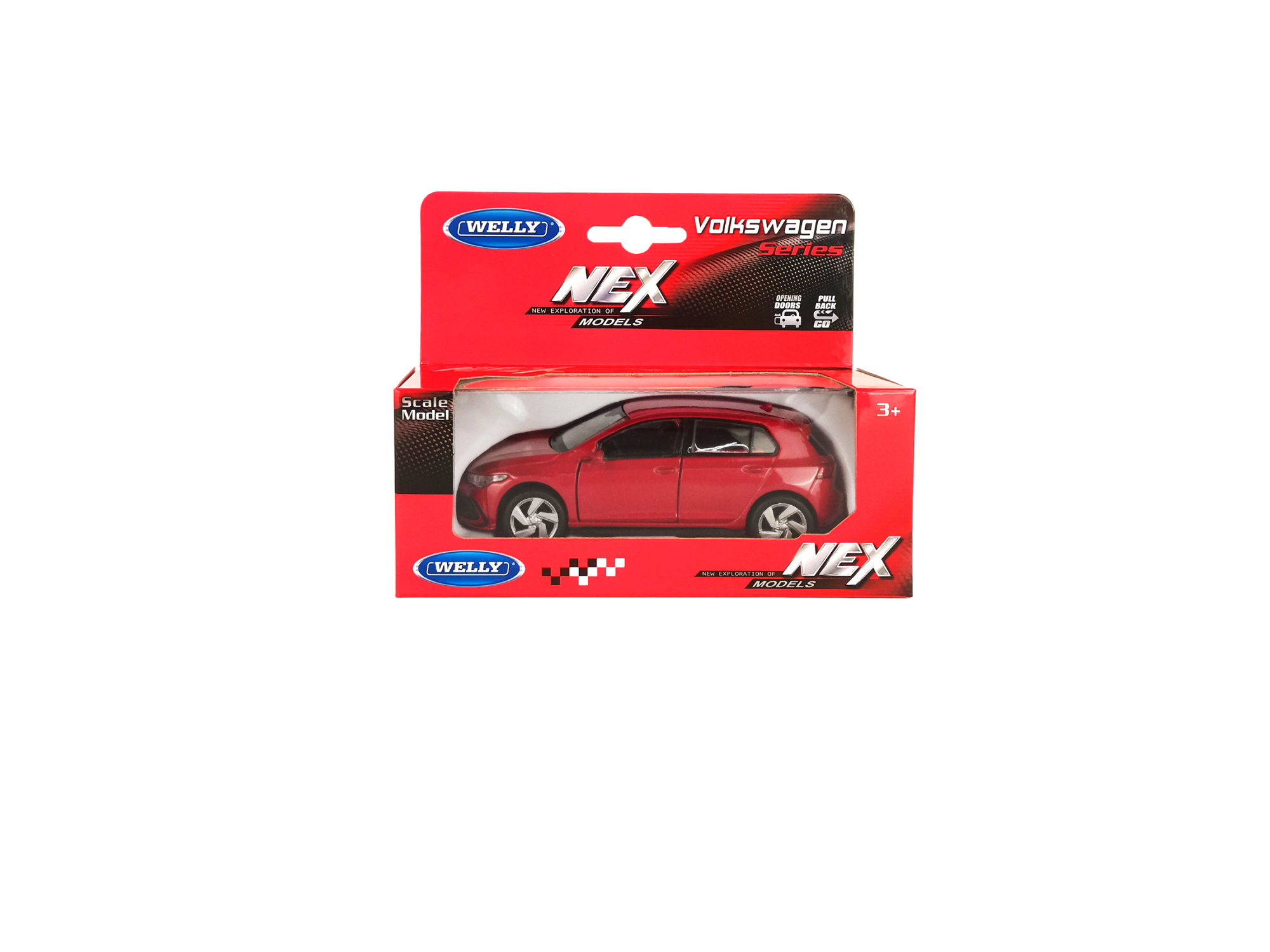Машинка WELLY 1:38 Volkswagen Golf 8 GTI, пруж. мех., цв. в асс.