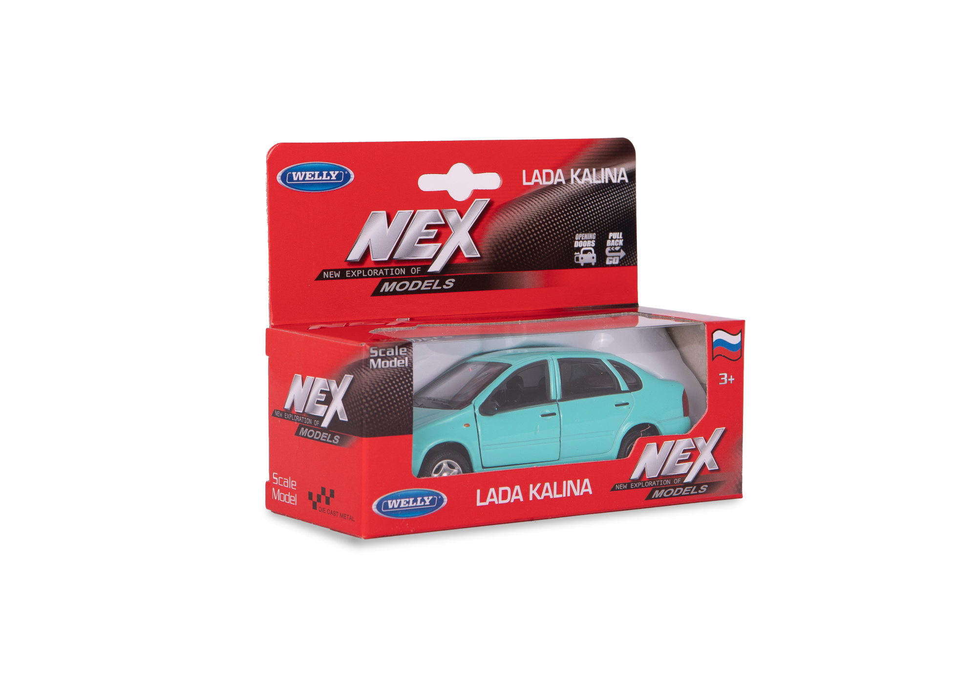 Машинка WELLY 1:38 LADA Kalina, пруж. мех., цвет в асс.