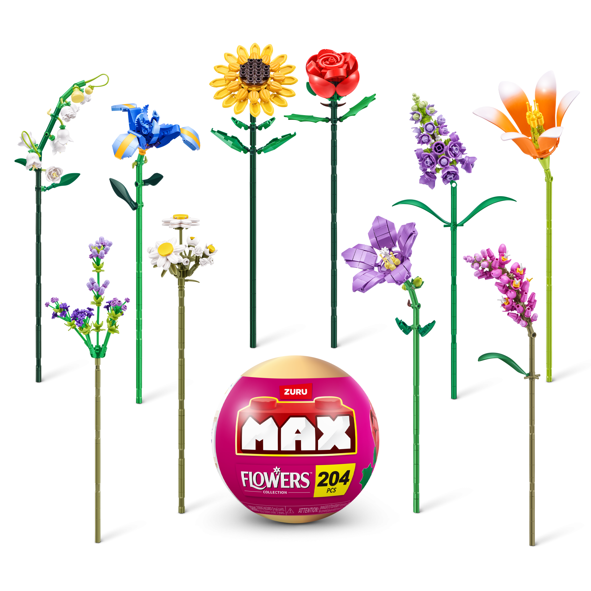 Игровой набор конструктор ZURU MAX Premium Flowers Building Bricks Collection (до 243 деталей)