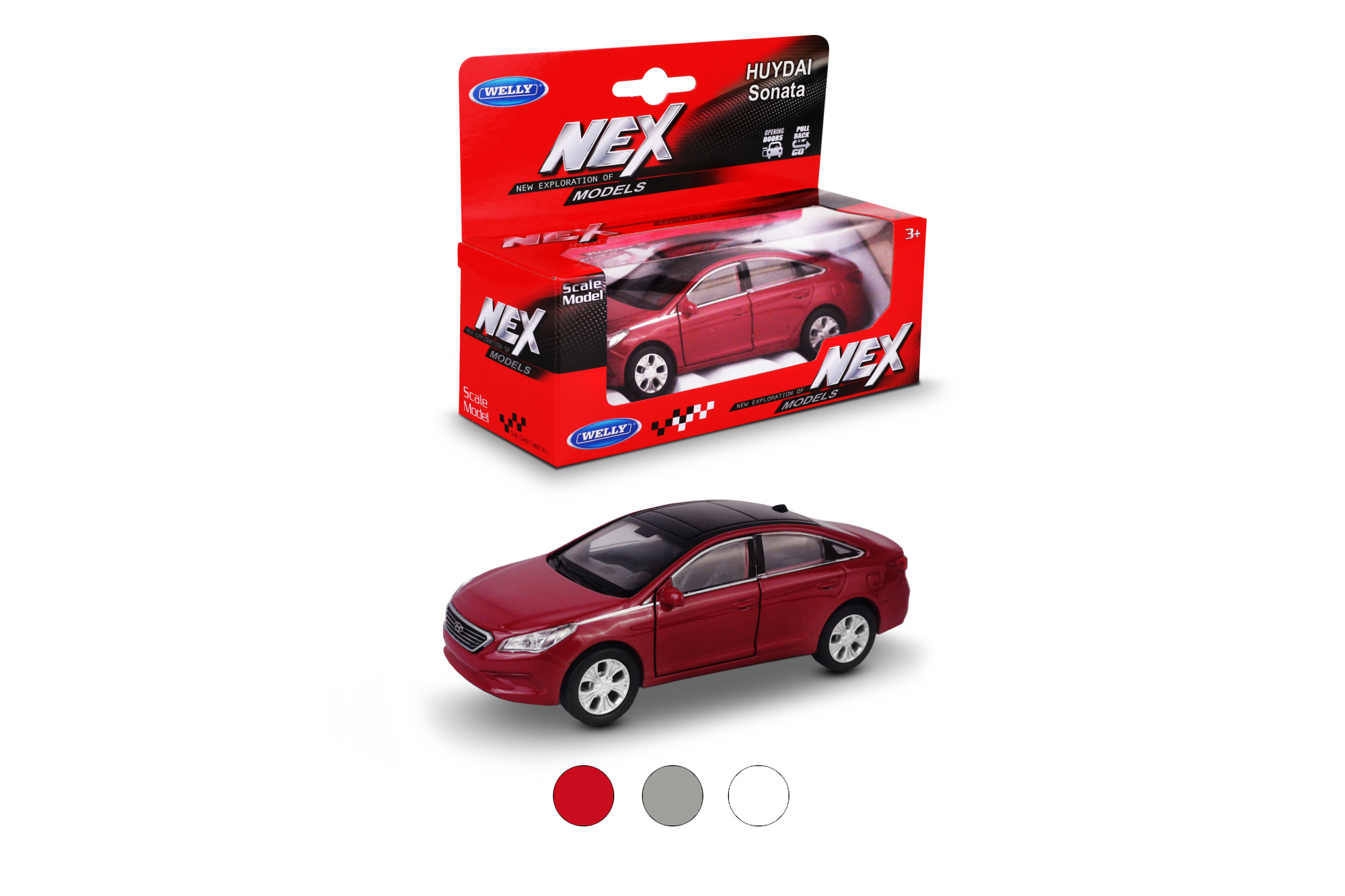 Машинка WELLY 1:38 Hyundai Sonata, пруж. мех., цвет в асс.