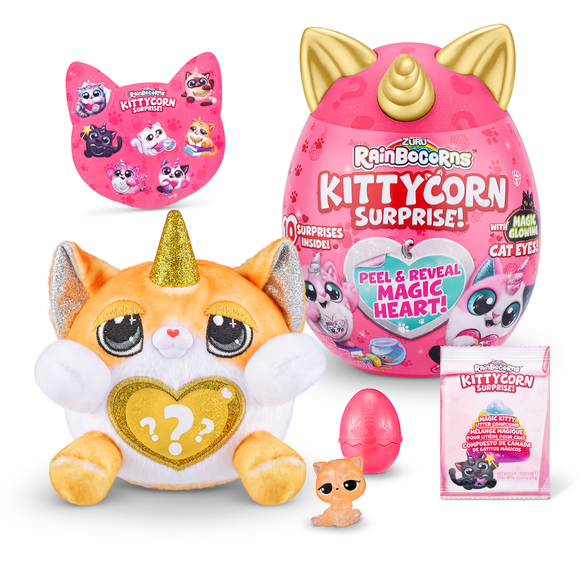 Игровой набор-сюрприз ZURU Rainbocorns Sparkle Kittycorn S5 с акс. в асс., дисплей-бокс 6шт.