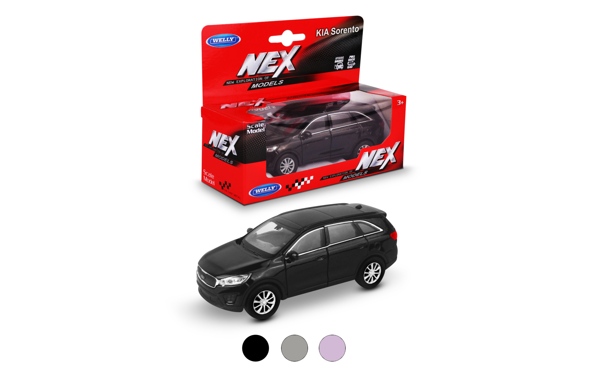 Машинка WELLY 1:38 Kia Sorento, пруж. мех., цвет в асс.
